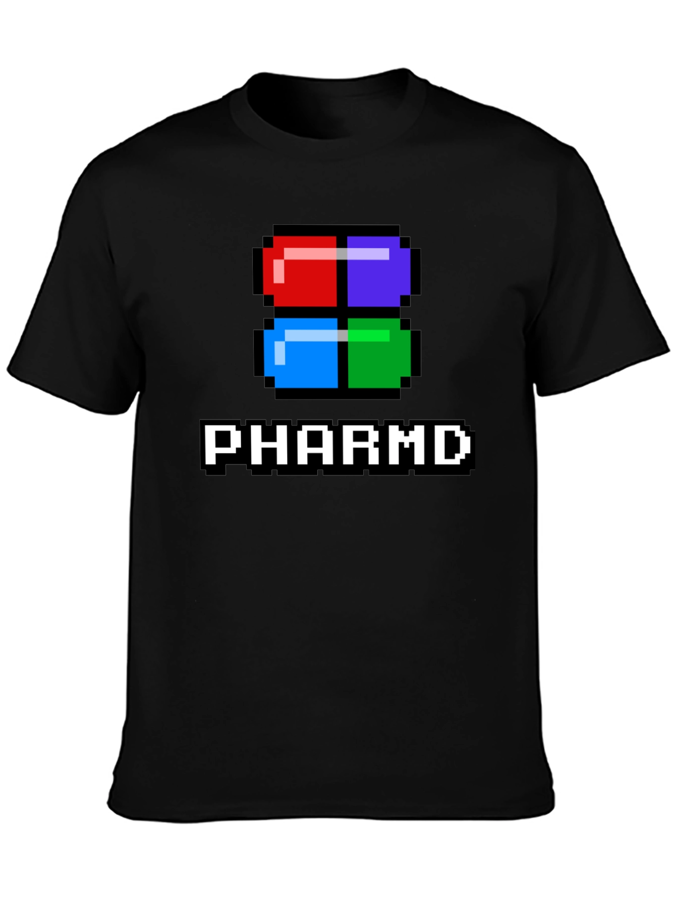 PharmD Pixel Pill Black T-Shirt