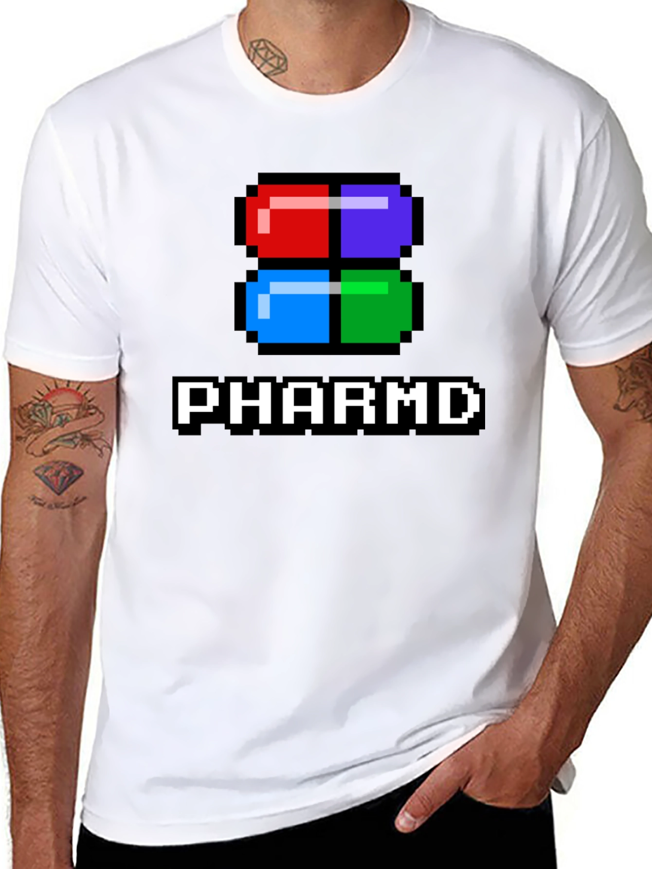 PharmD Pixel Pill Black T-Shirt