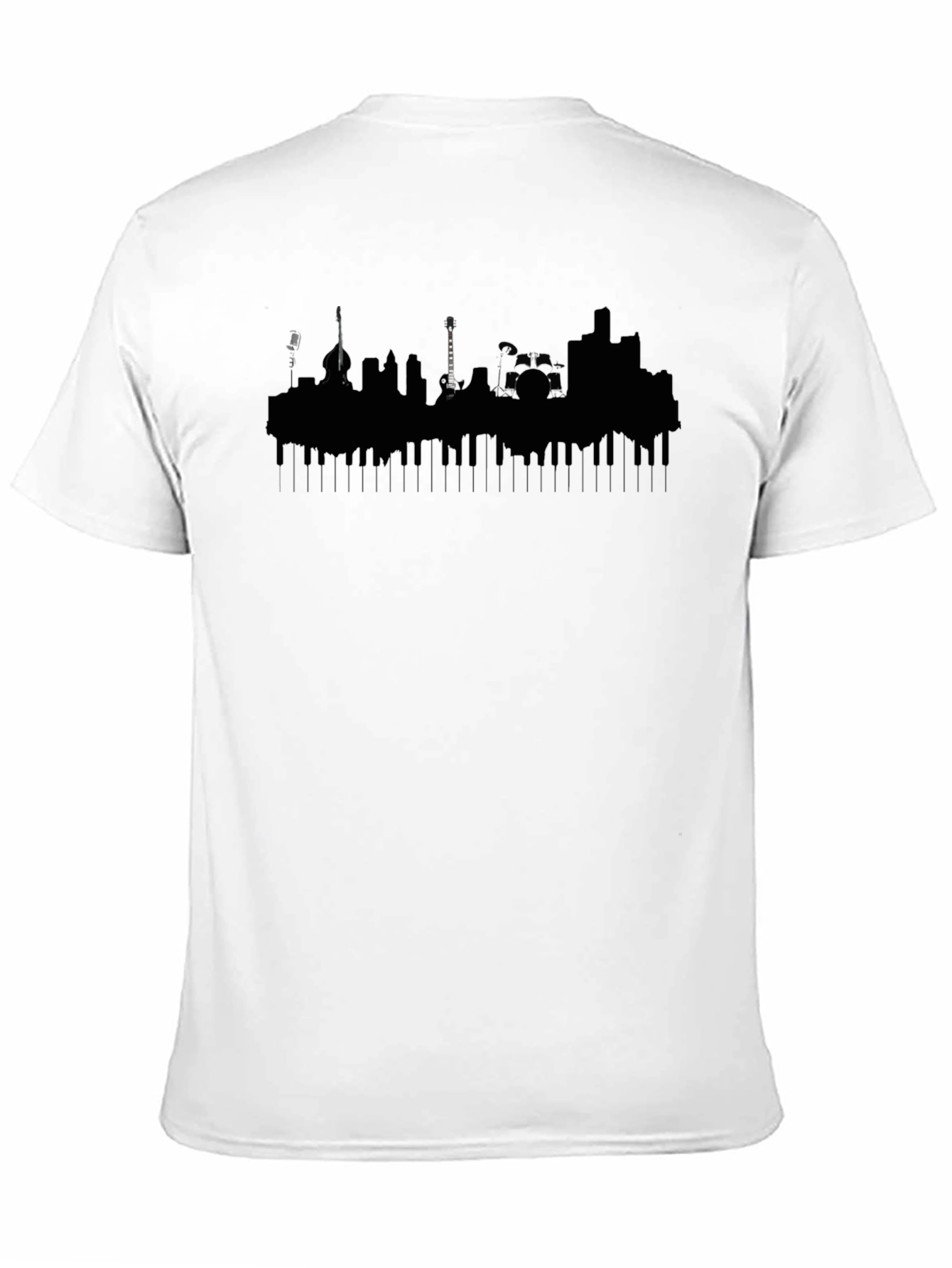 Music City Skyline Tee - Black Cotton Graphic T-Shirt