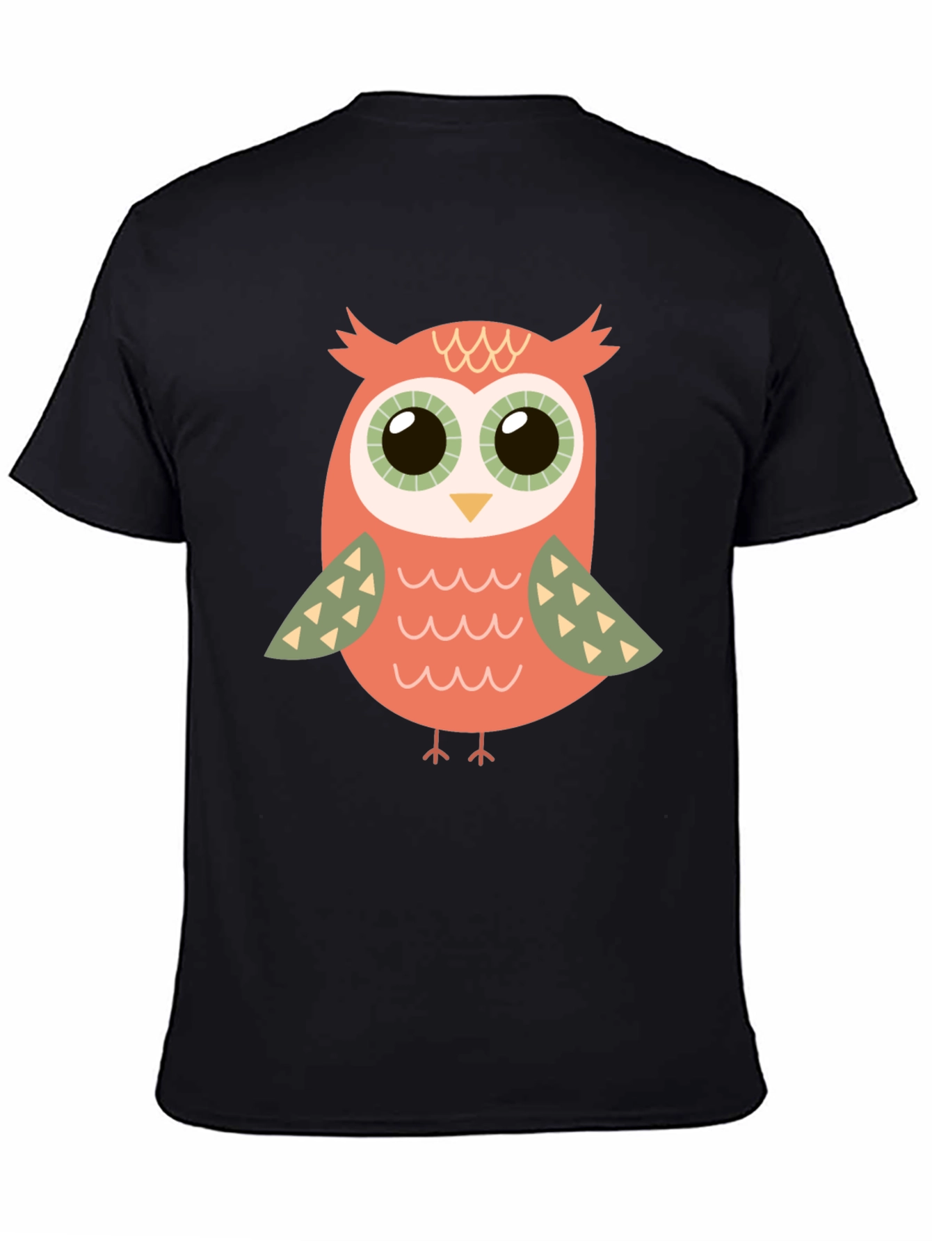 Cute Owl Graphic T-Shirt - Black Cotton Tee