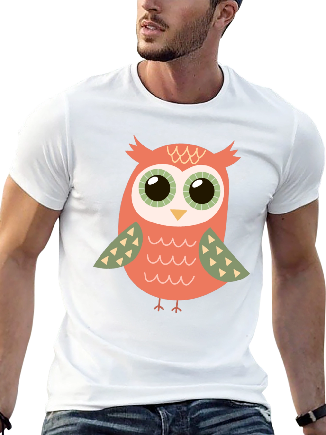 Cute Owl Graphic T-Shirt - Black Cotton Tee