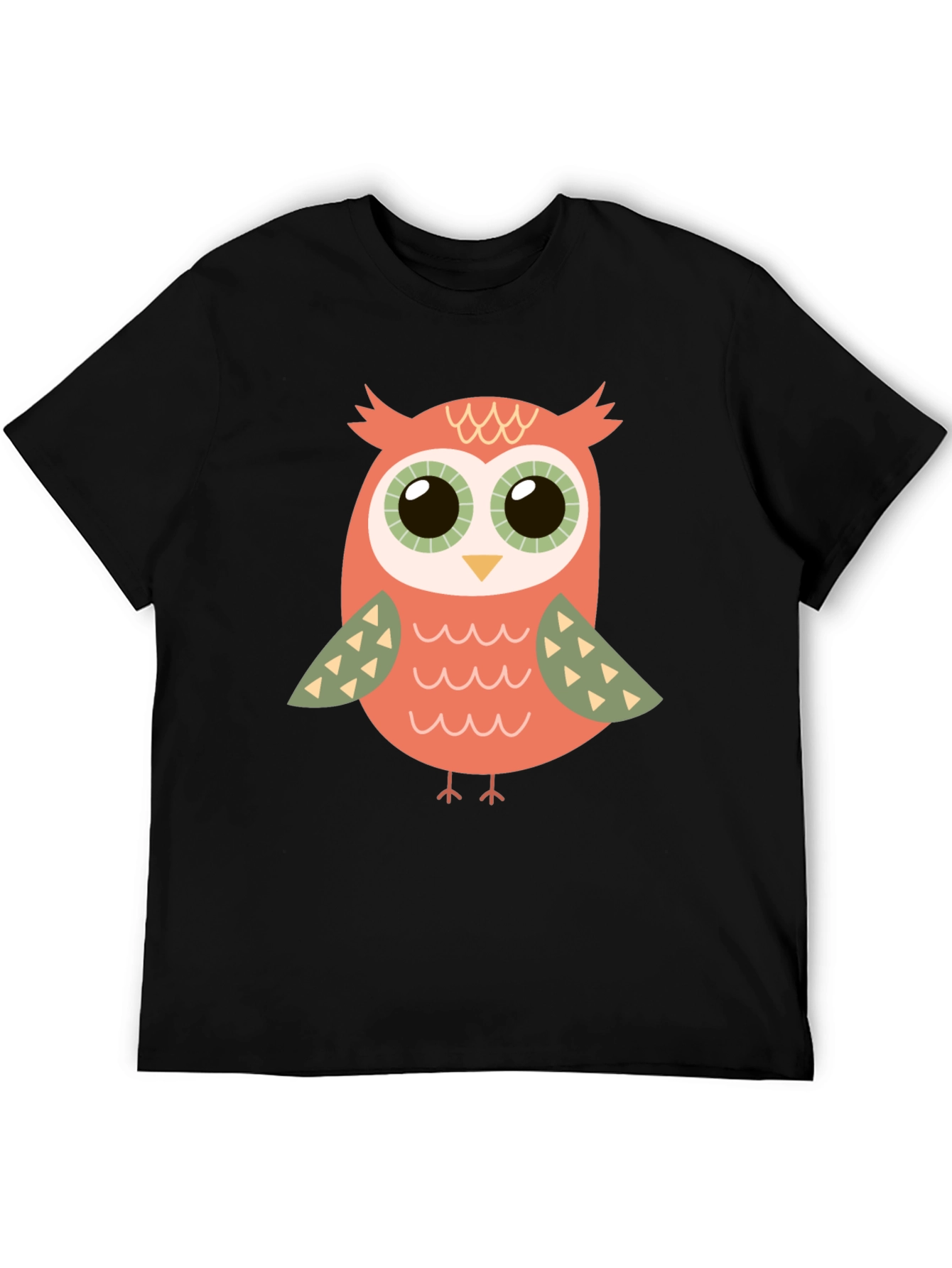 Cute Owl Graphic T-Shirt - Black Cotton Tee