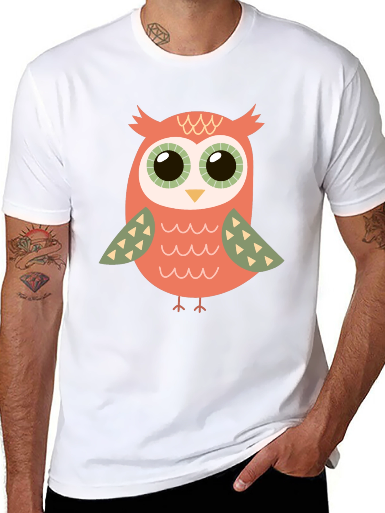Cute Owl Graphic T-Shirt - Black Cotton Tee