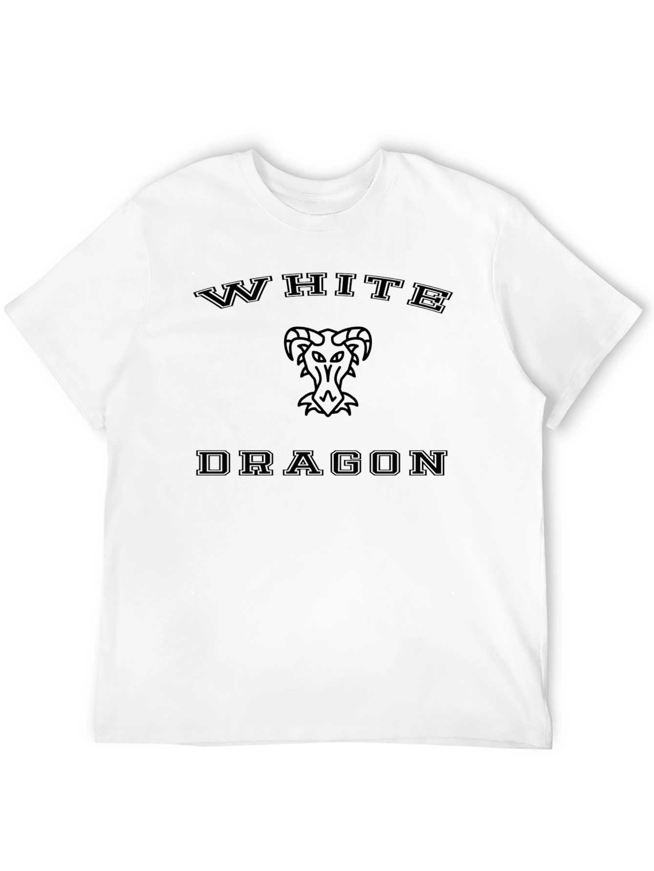 White Dragon Graphic Tee - Mens Black T-Shirt