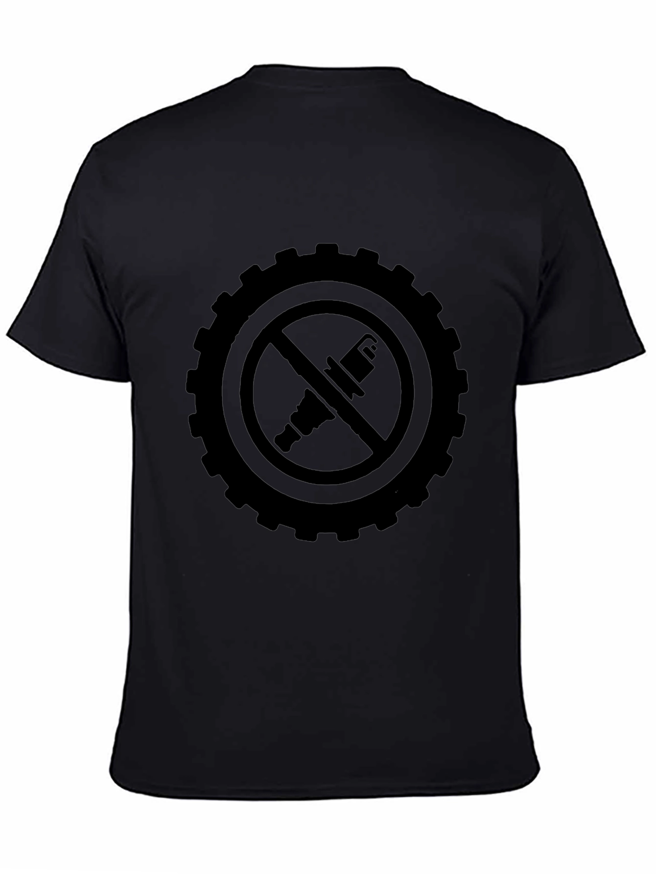Black No Spark Plug T-Shirt - Gearhead Design