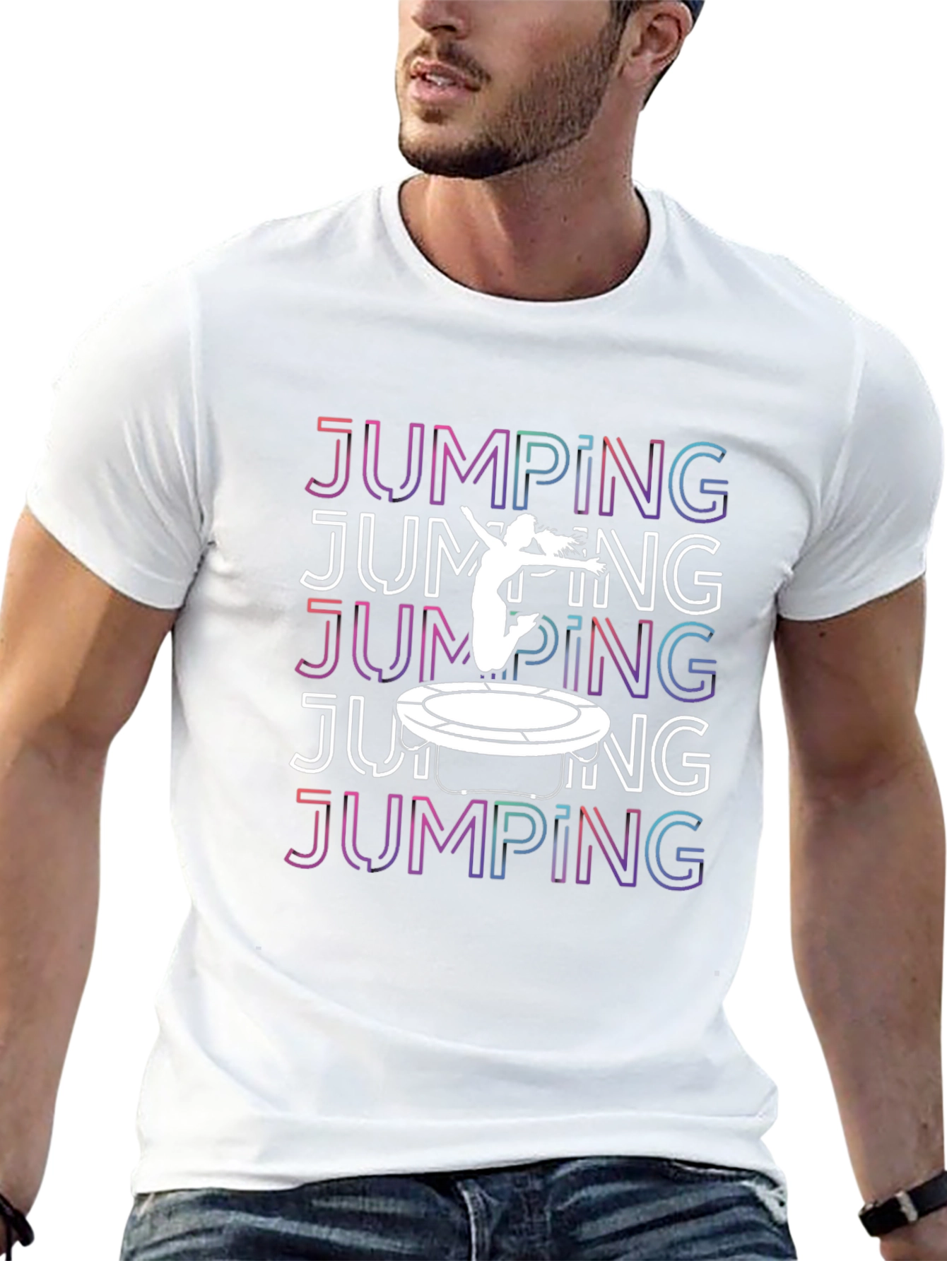 Jumping Trampoline Graphic Tee - Black T-Shirt