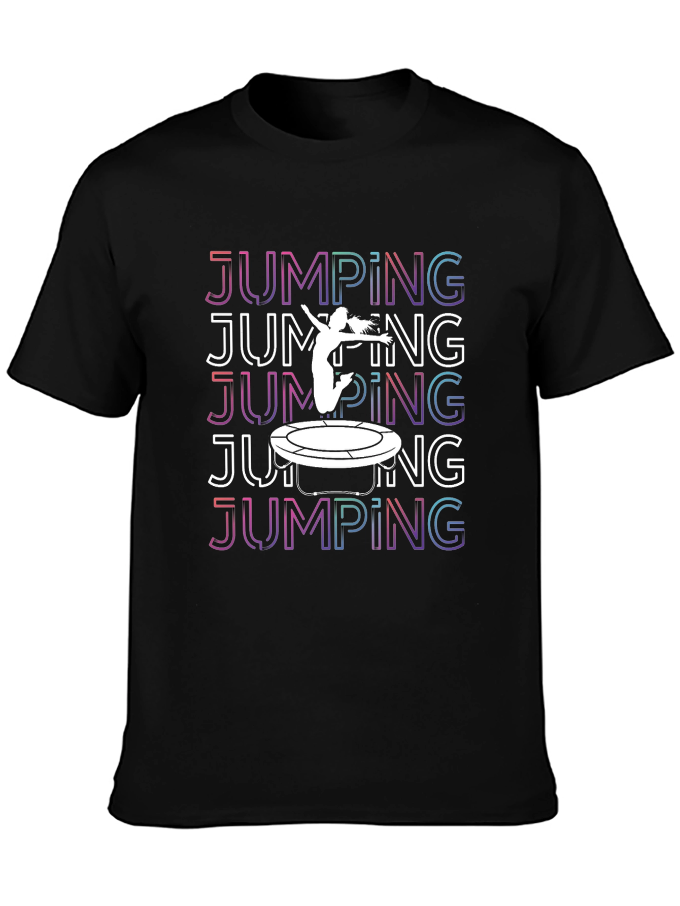 Jumping Trampoline Graphic Tee - Black T-Shirt