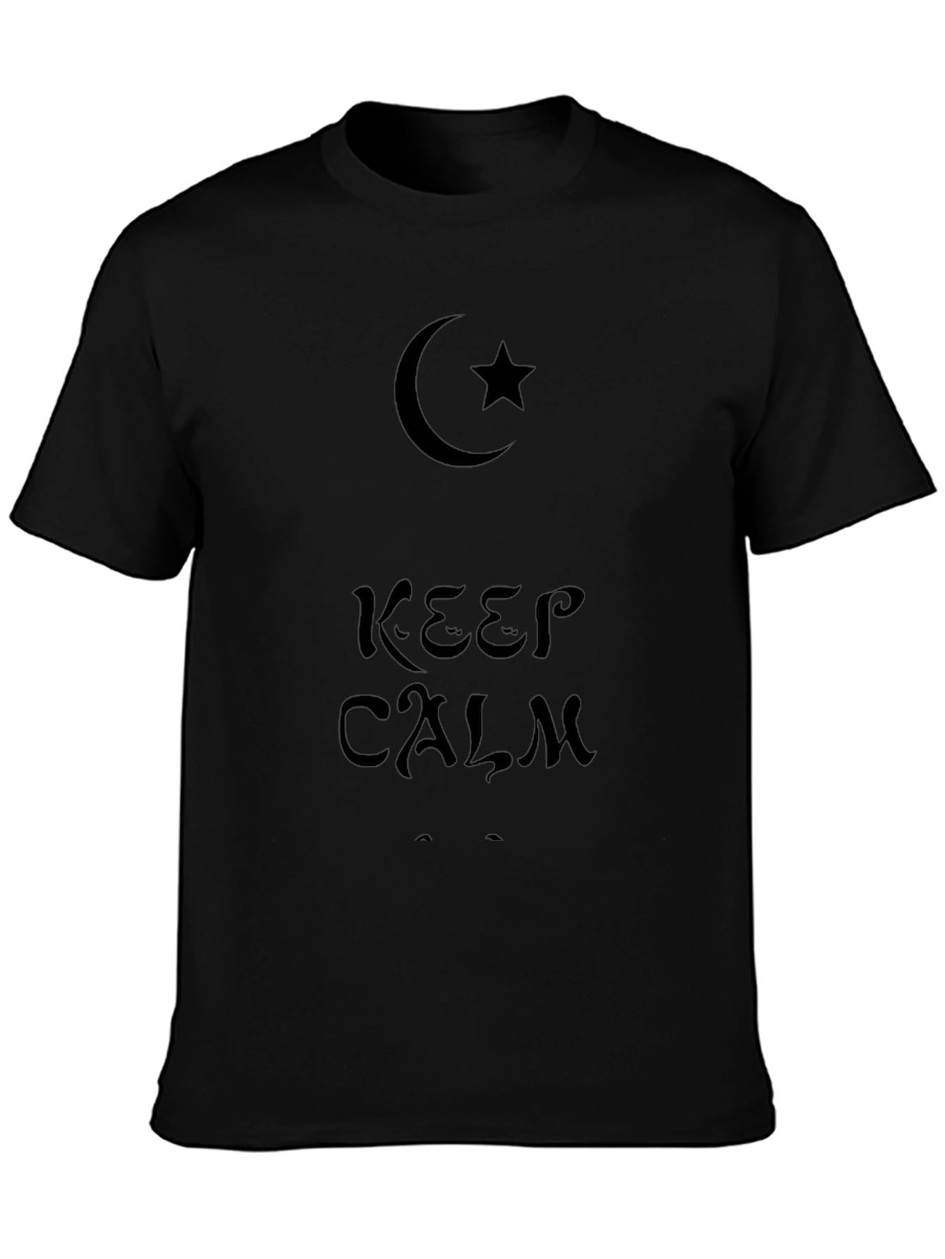 Keep Calm Graphic T-Shirt - Crescent Moon Star Design
