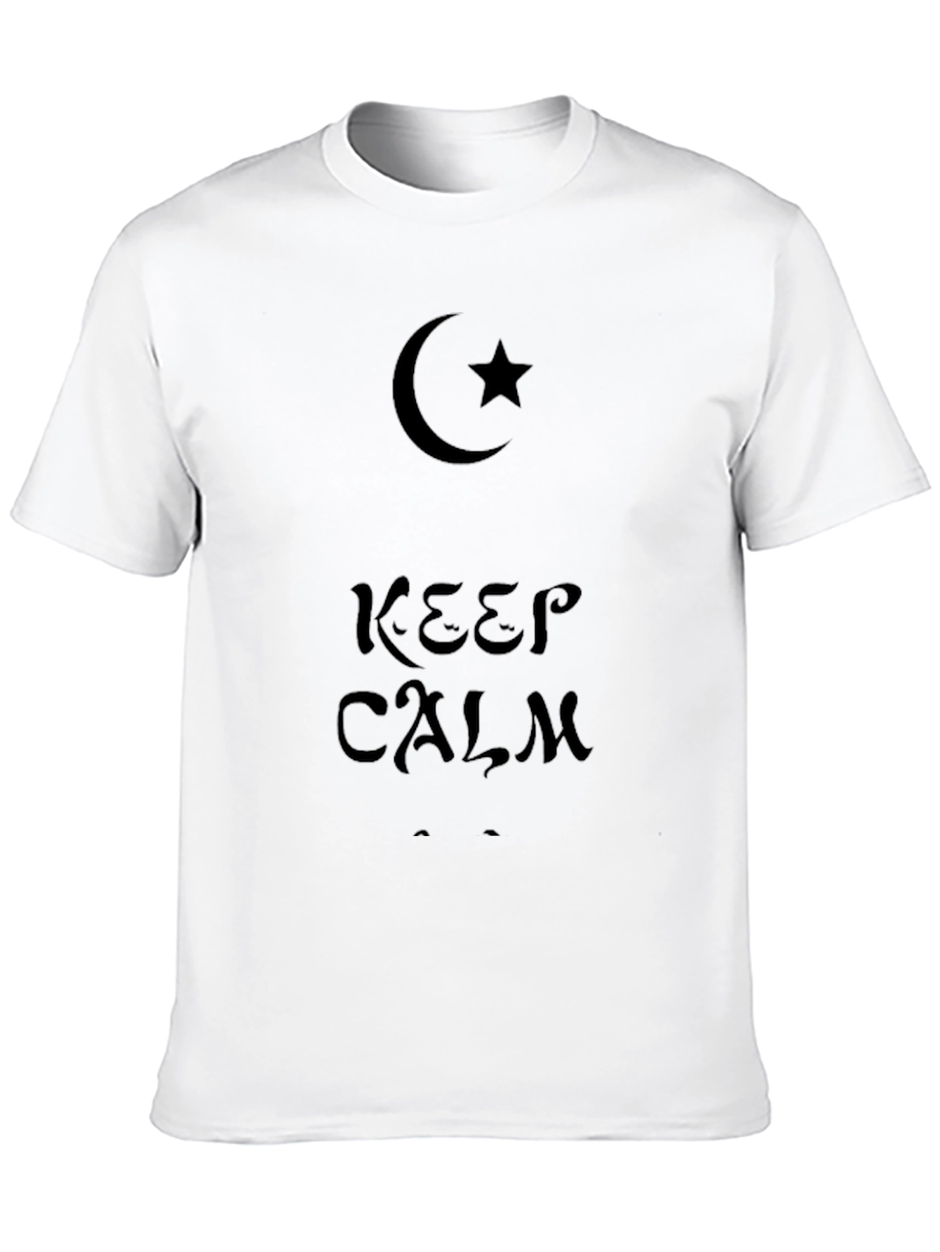 Keep Calm Graphic T-Shirt - Crescent Moon Star Design