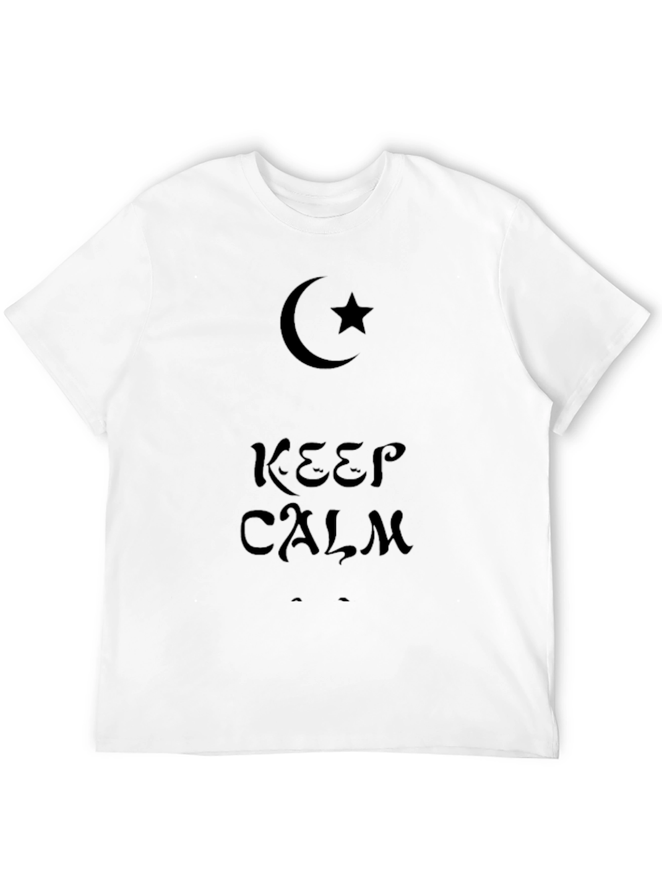 Keep Calm Graphic T-Shirt - Crescent Moon Star Design