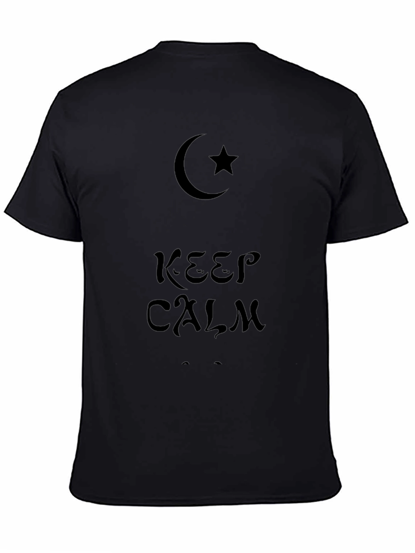 Keep Calm Graphic T-Shirt - Crescent Moon Star Design