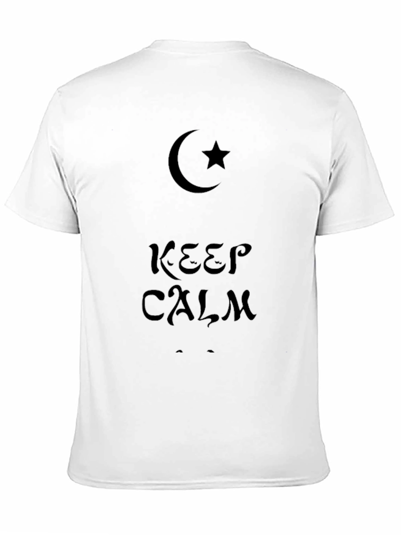 Keep Calm Graphic T-Shirt - Crescent Moon Star Design