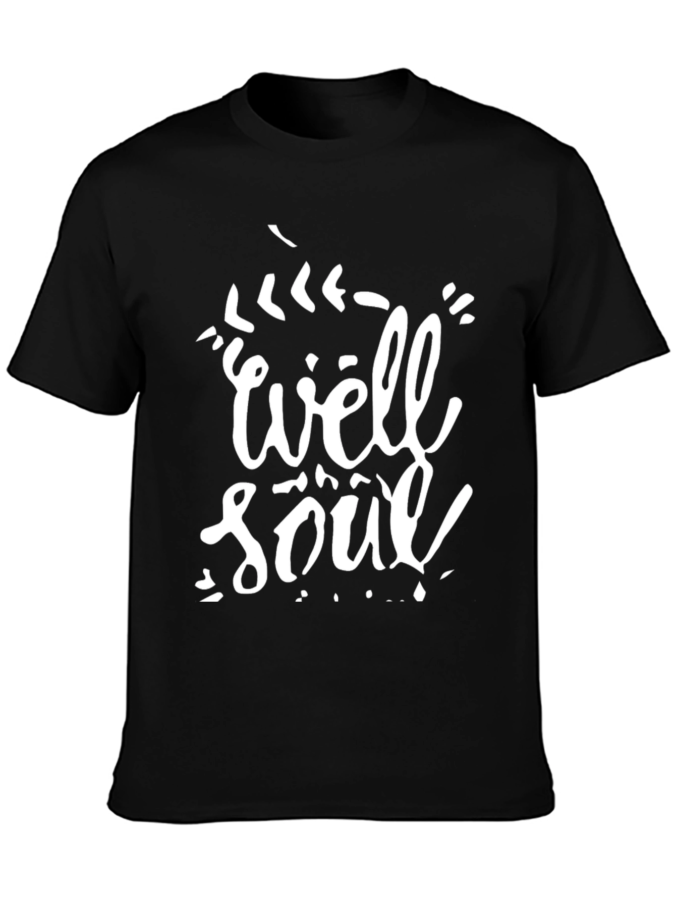 Well Soul Graphic Tee - Black Cotton Casual Shirt