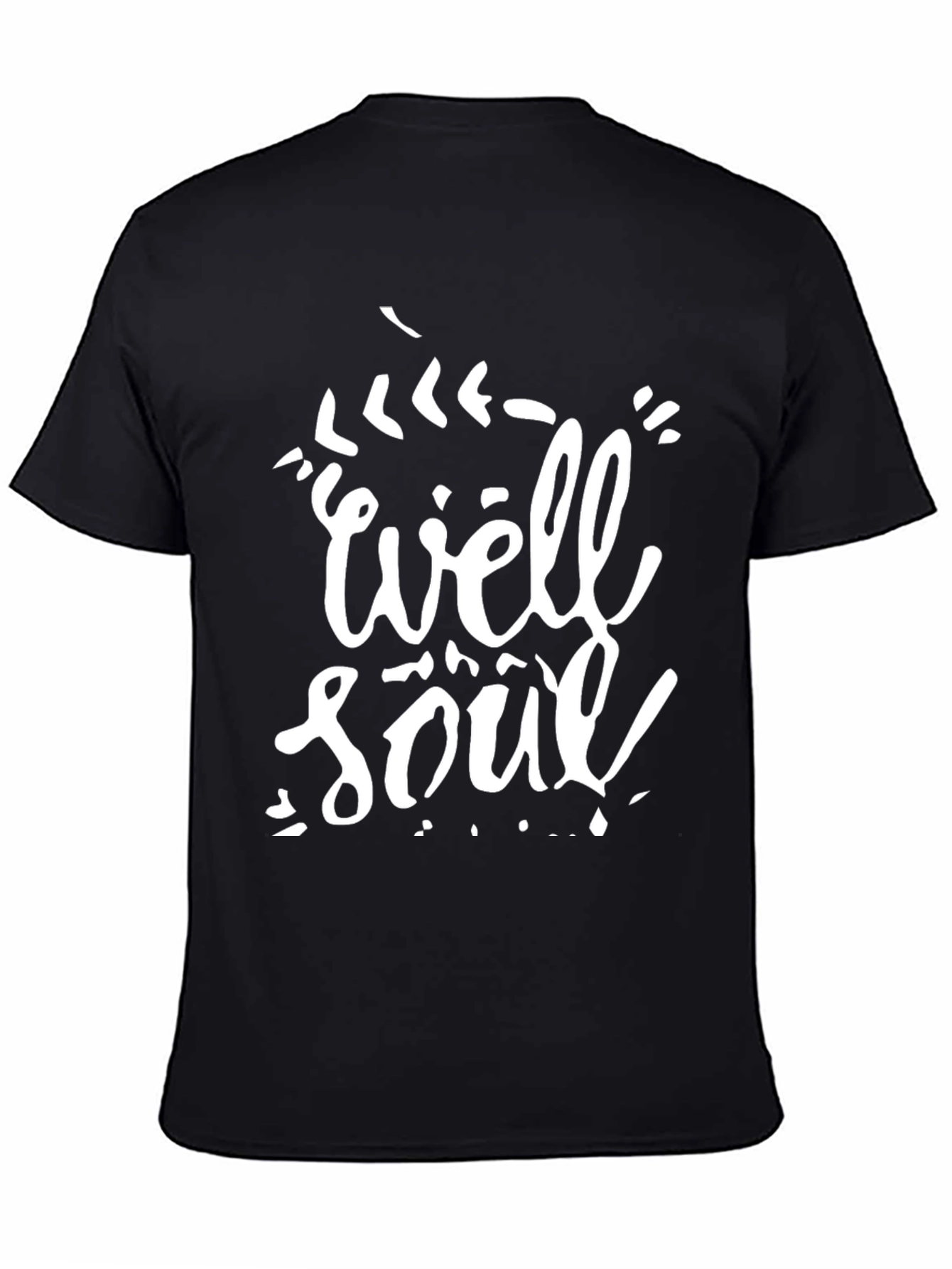 Well Soul Graphic Tee - Black Cotton Casual Shirt
