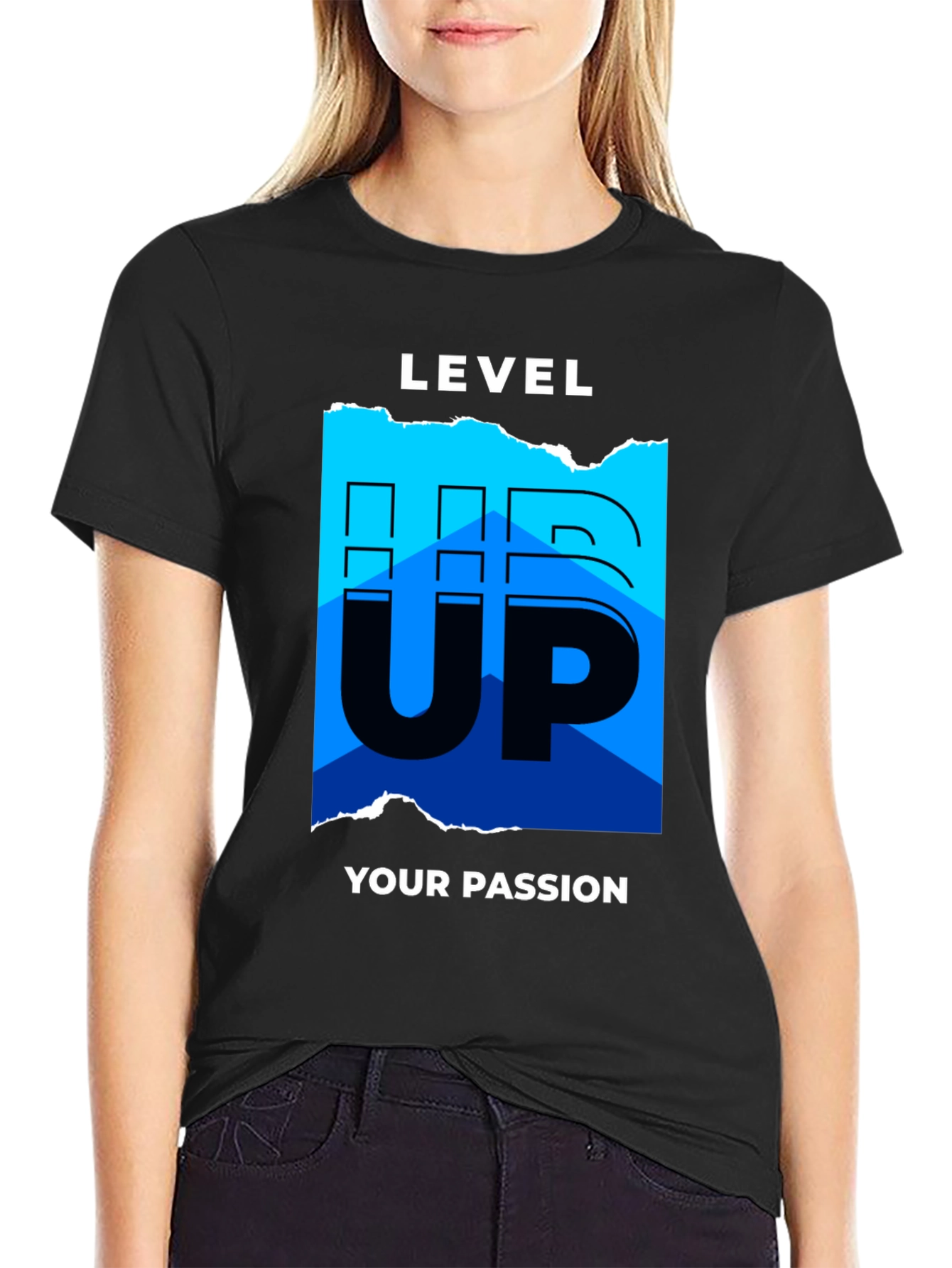 Level Up Your Passion Graphic Tee - Black