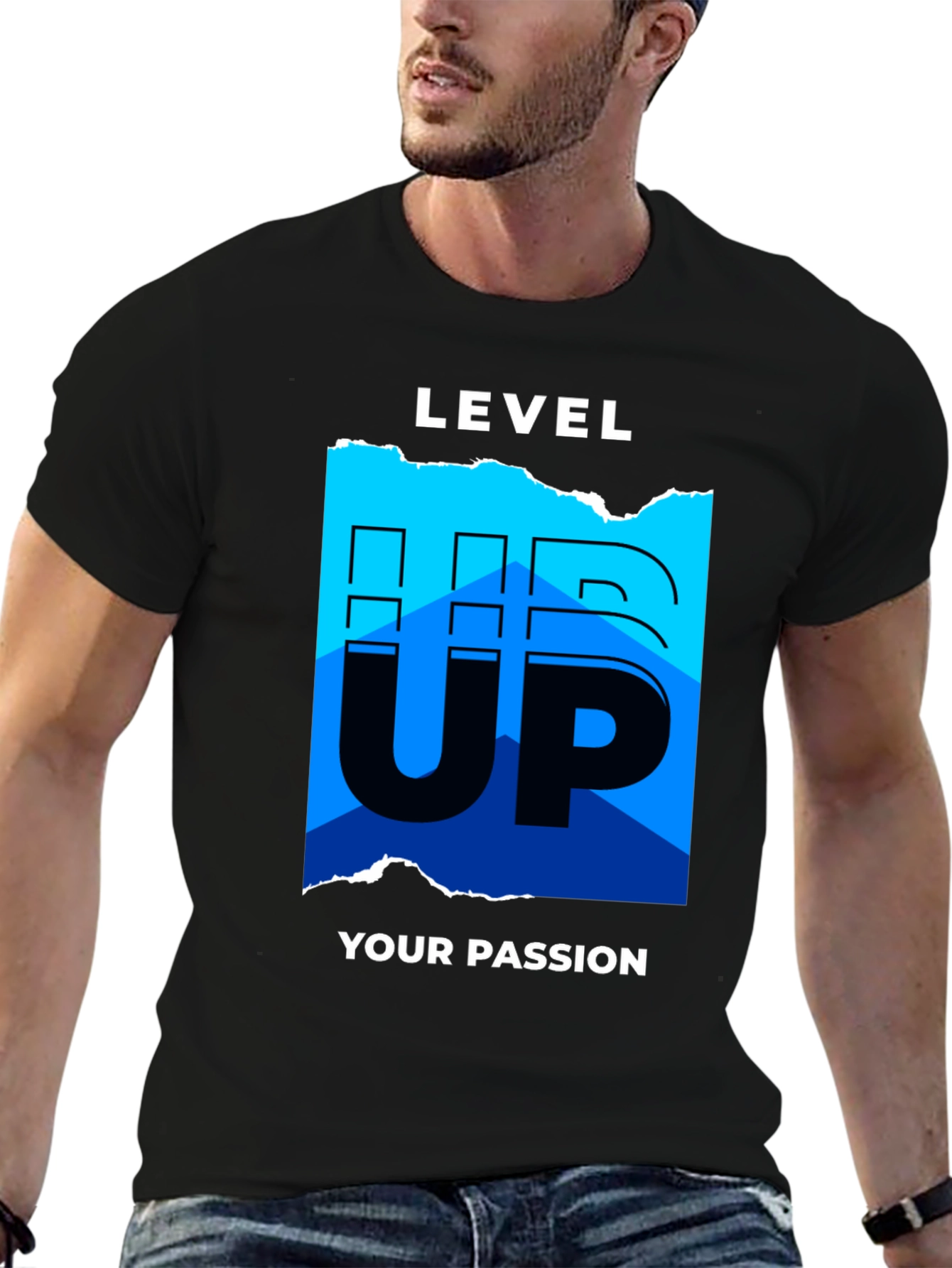 Level Up Your Passion Graphic Tee - Black