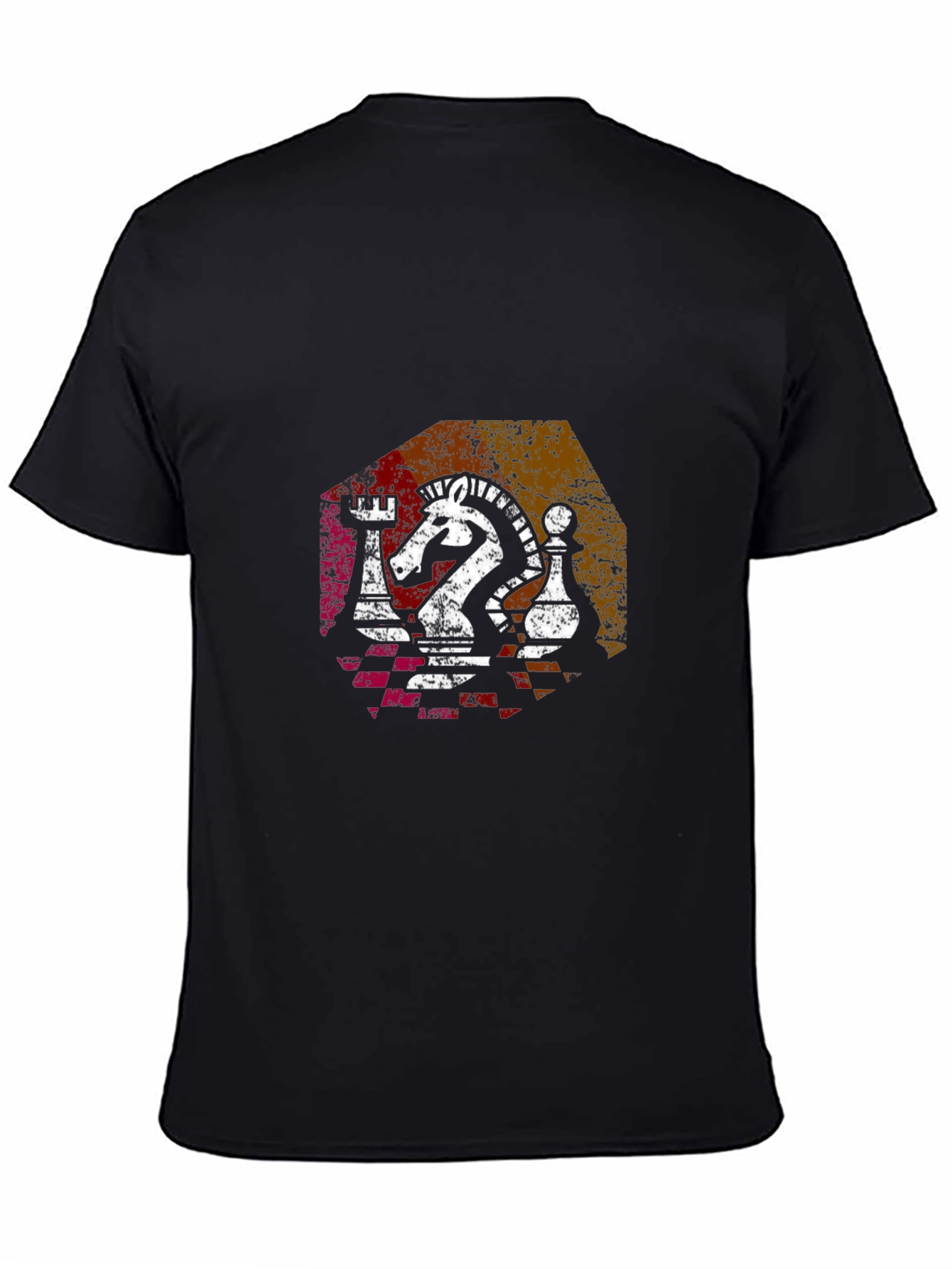 Chess Piece Graphic Tee - Knight Rook Pawn Design