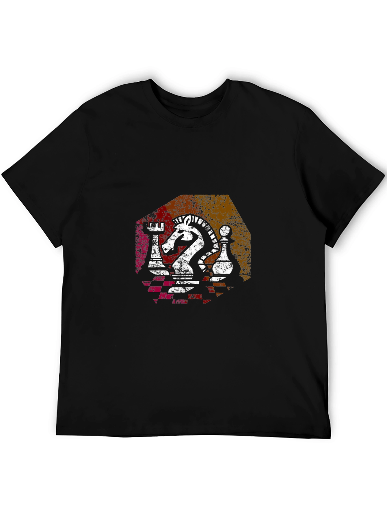 Chess Piece Graphic Tee - Knight Rook Pawn Design