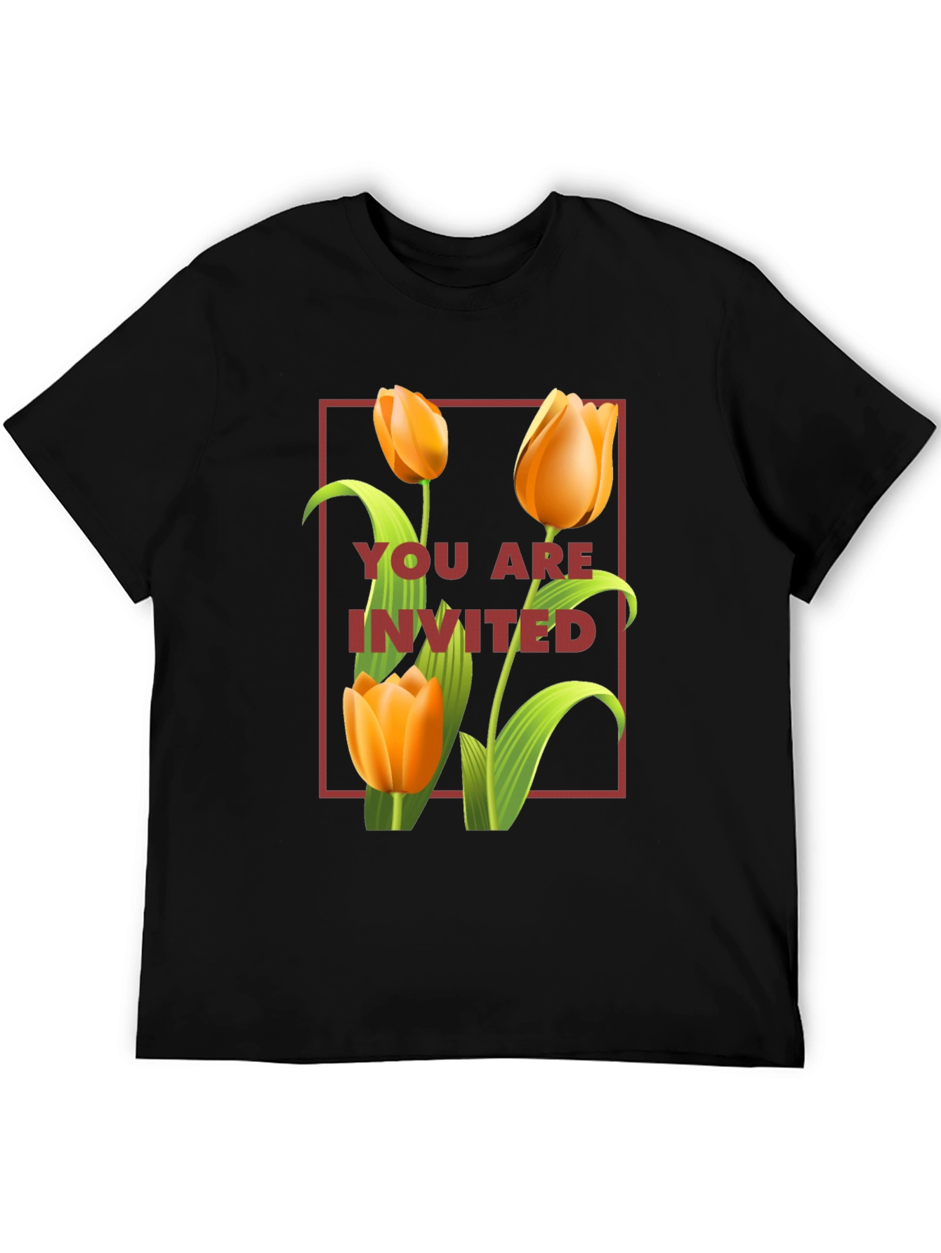 Floral Invitation Graphic Tee - Trendy Unisex Shirt