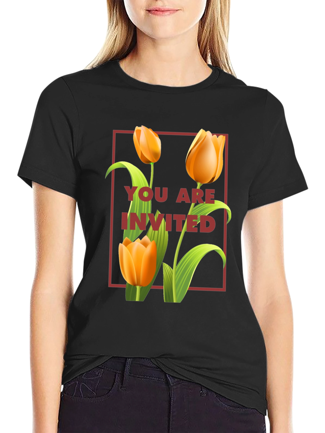 Floral Invitation Graphic Tee - Trendy Unisex Shirt