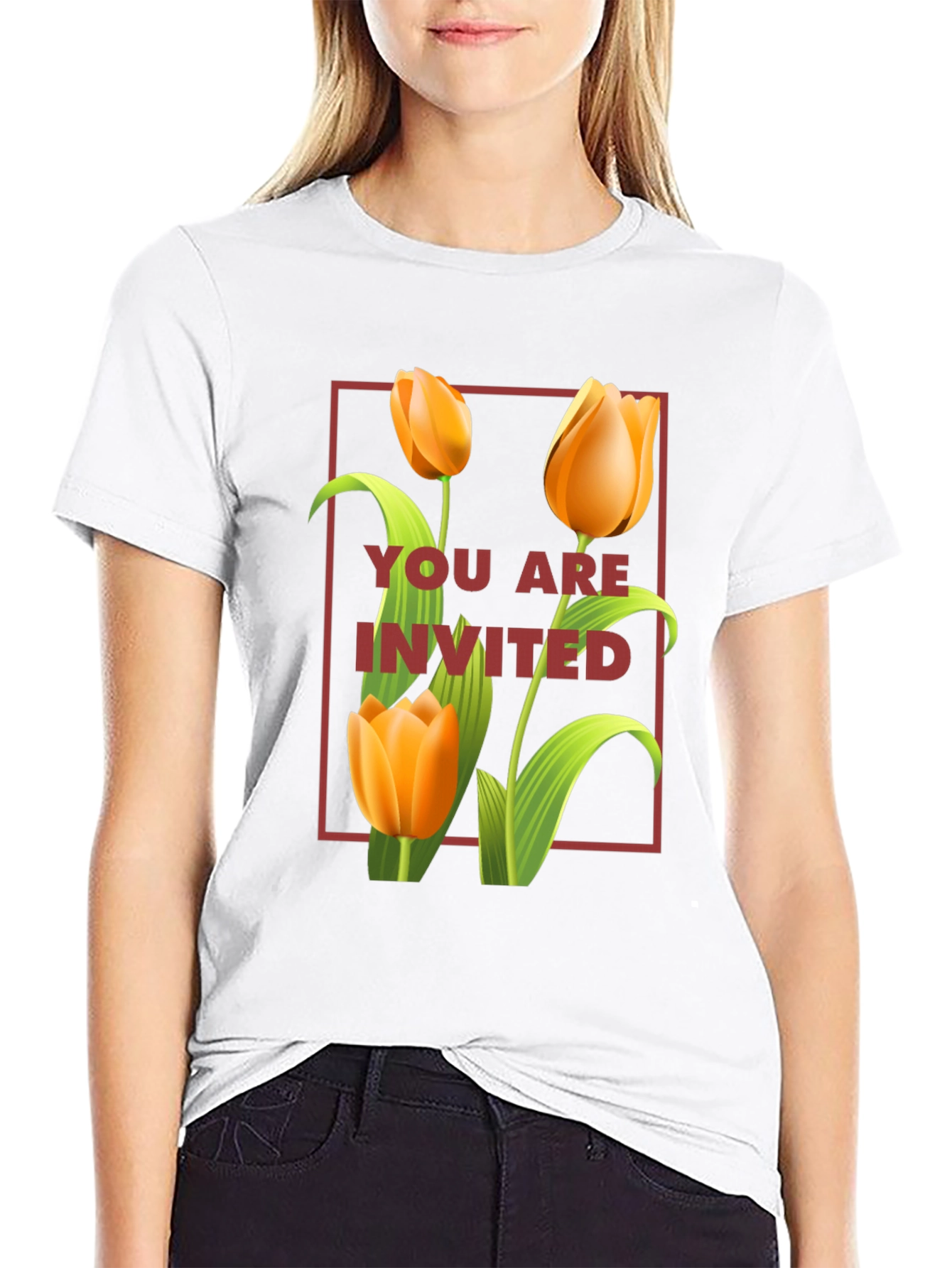 Floral Invitation Graphic Tee - Trendy Unisex Shirt