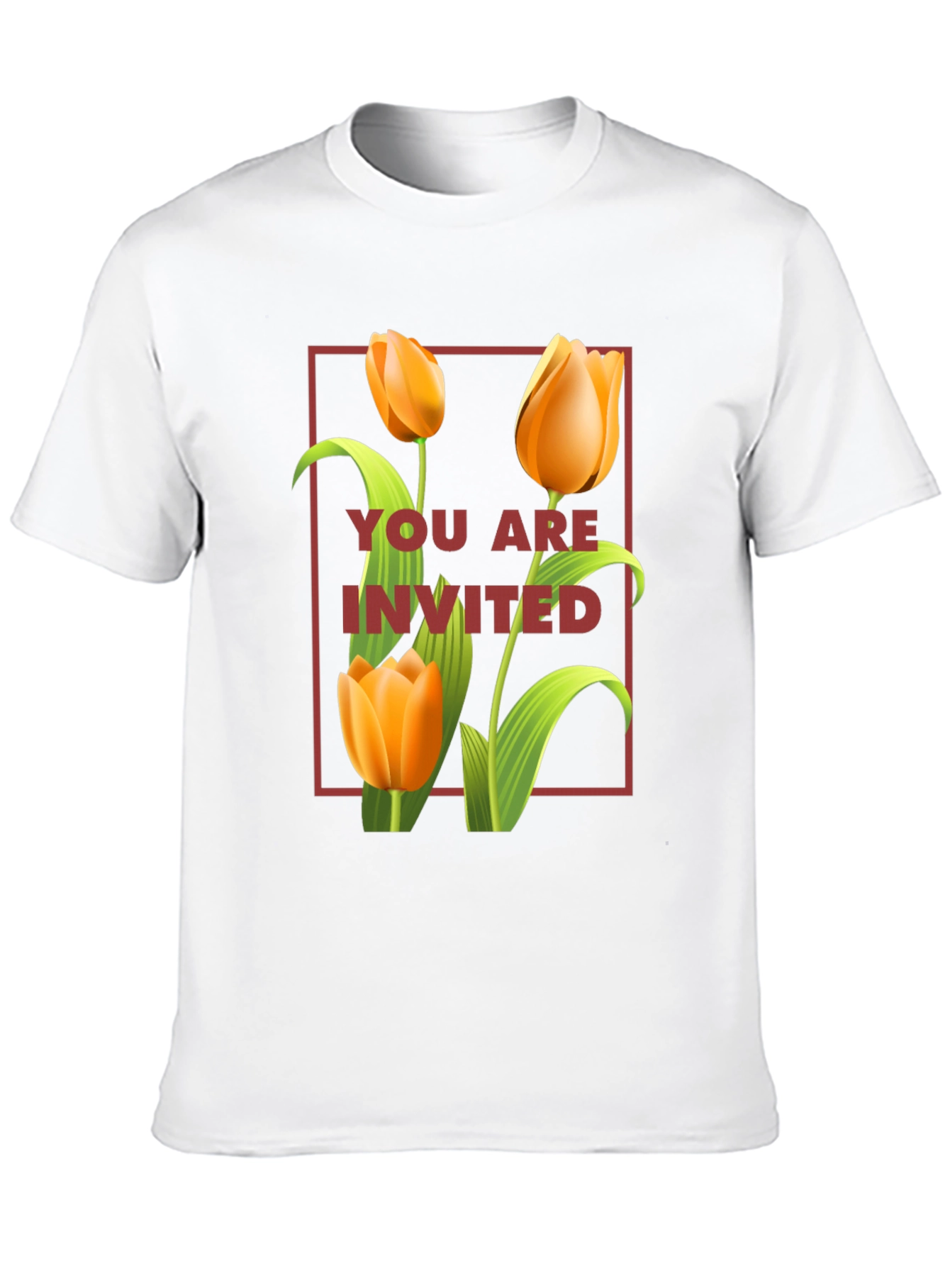 Floral Invitation Graphic Tee - Trendy Unisex Shirt