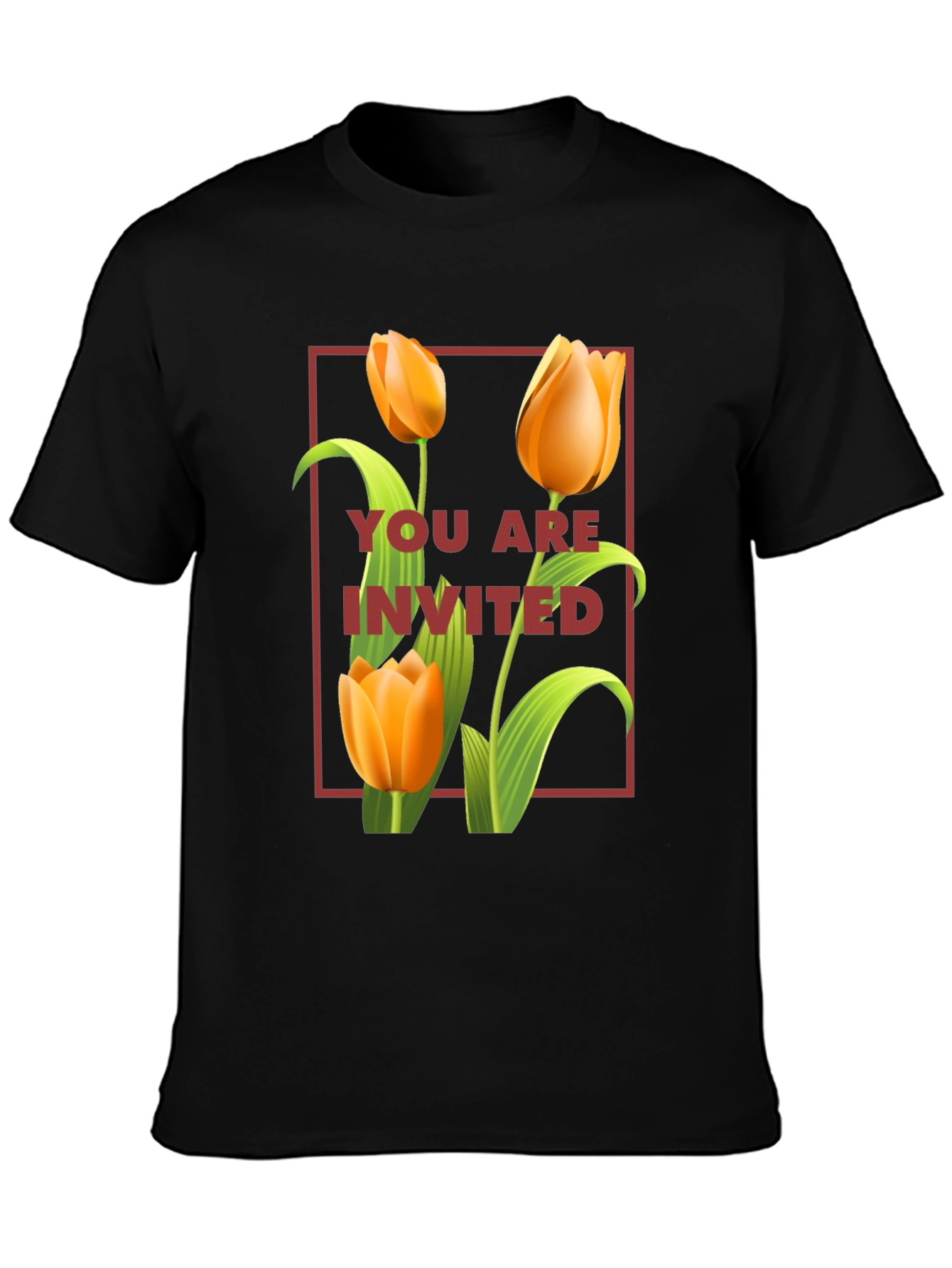 Floral Invitation Graphic Tee - Trendy Unisex Shirt