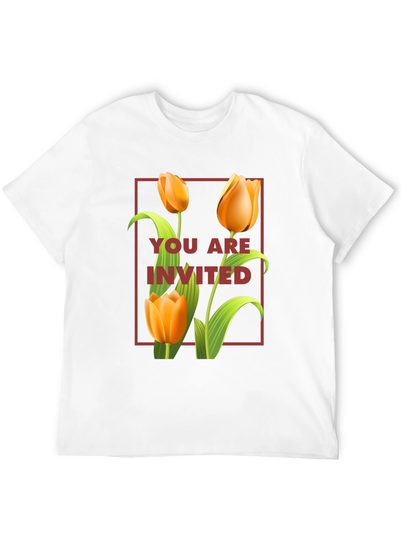 Floral Invitation Graphic Tee - Trendy Unisex Shirt
