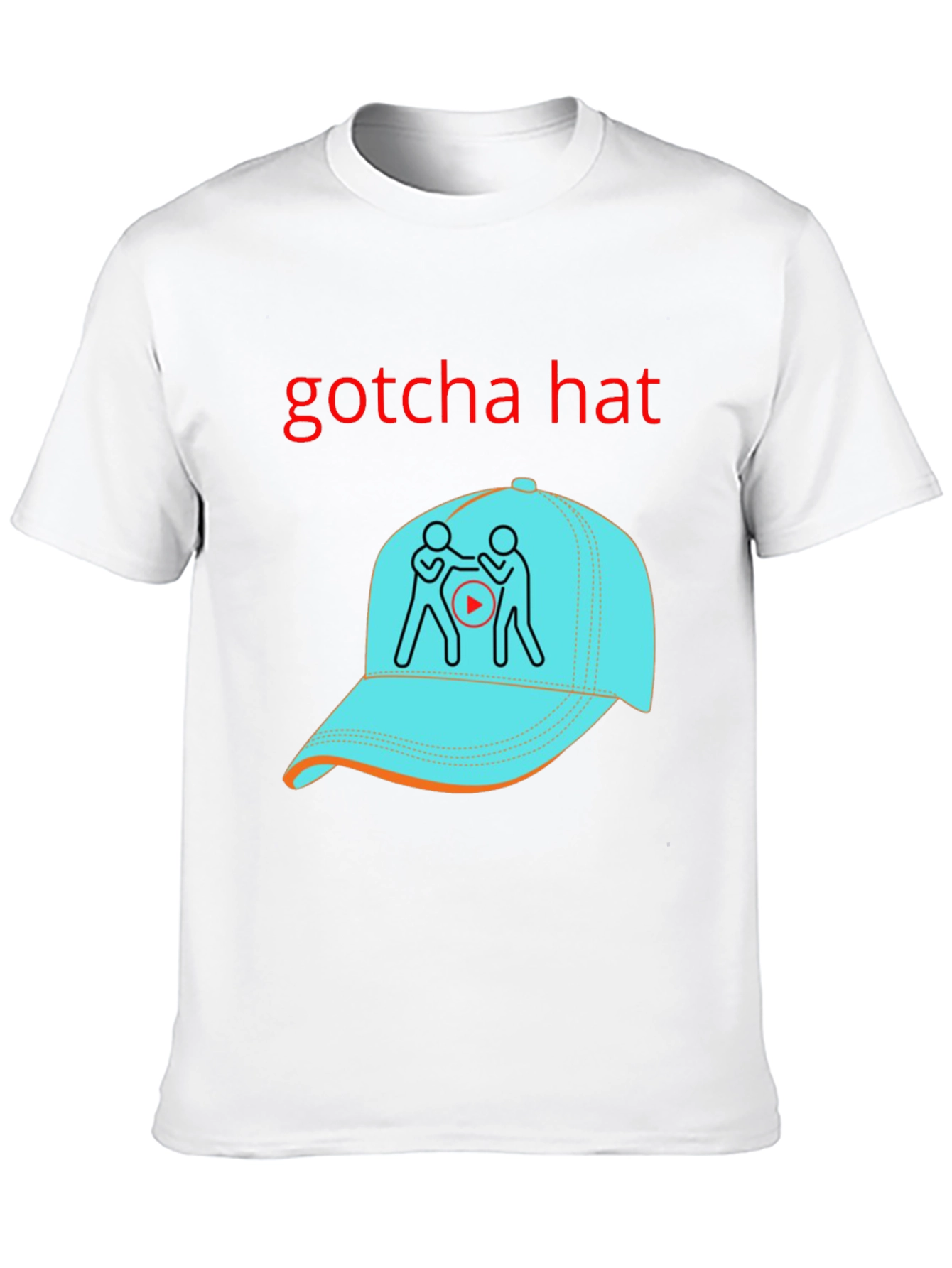 Gotcha Hat Graphic T-Shirt - Black Cotton Tee