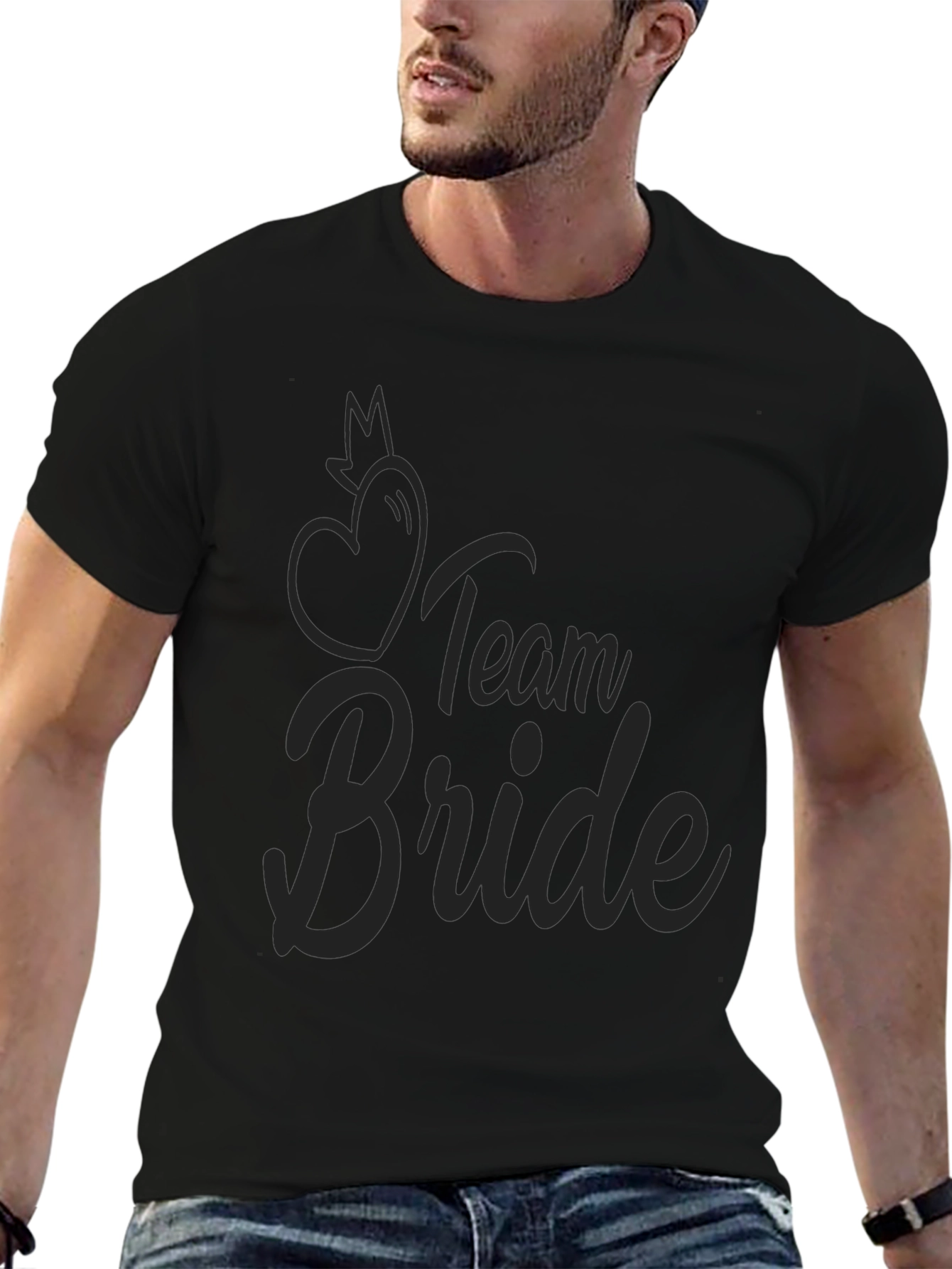Team Bride Black T-Shirt - Bridal Party Apparel