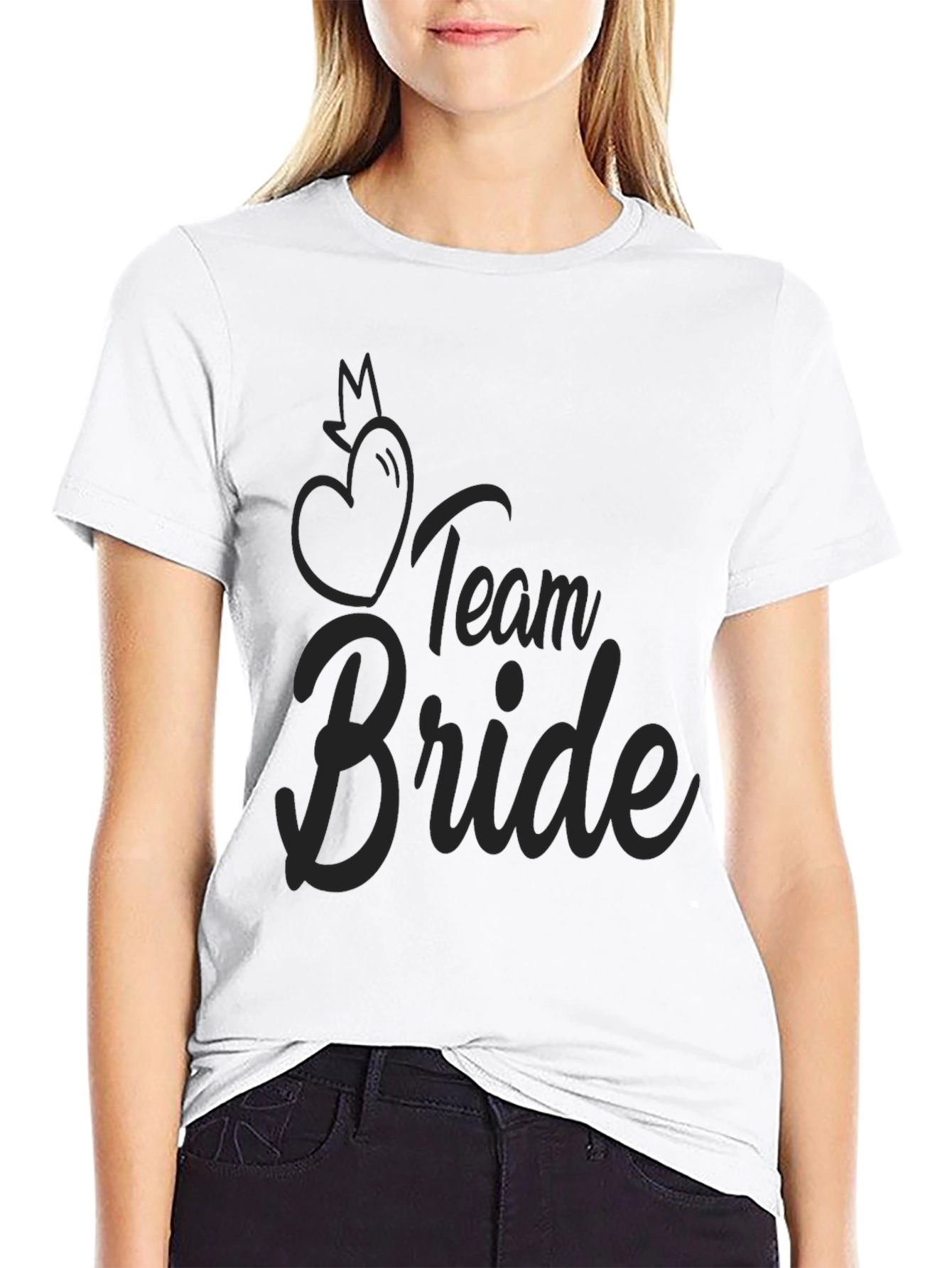 Team Bride Black T-Shirt - Bridal Party Apparel
