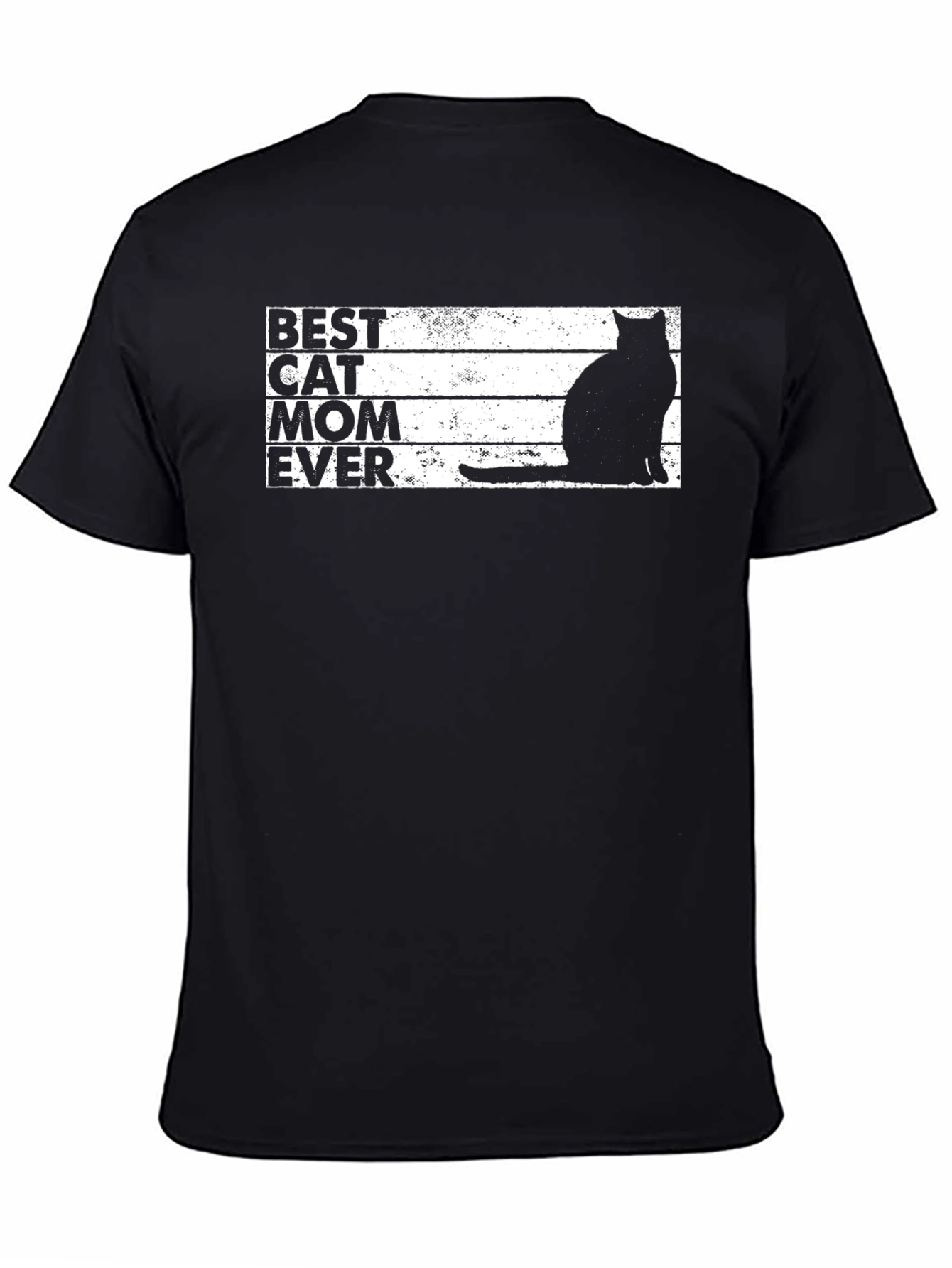 Best Cat Mom Ever T-Shirt - Black Cat Silhouette