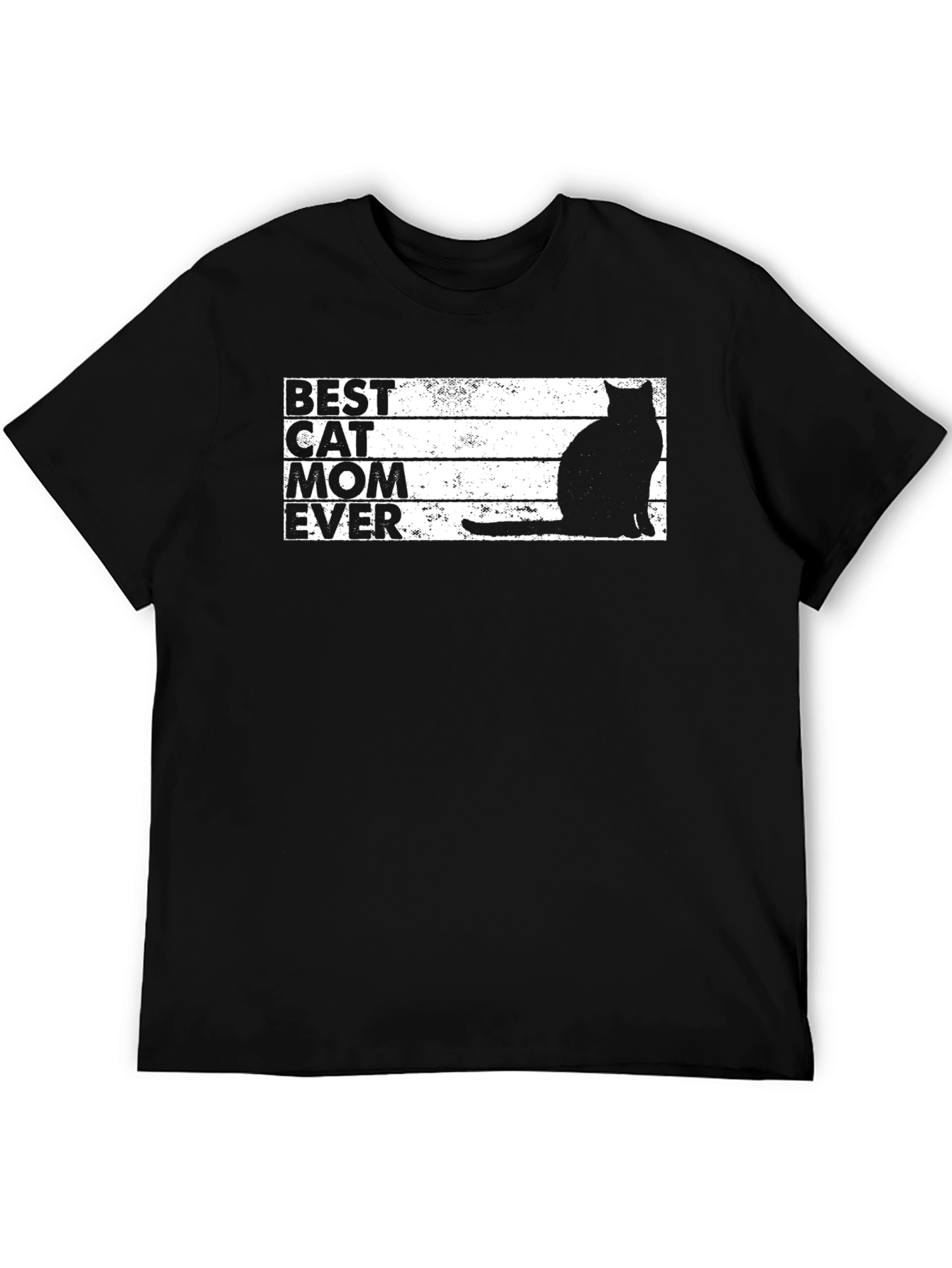Best Cat Mom Ever T-Shirt - Black Cat Silhouette