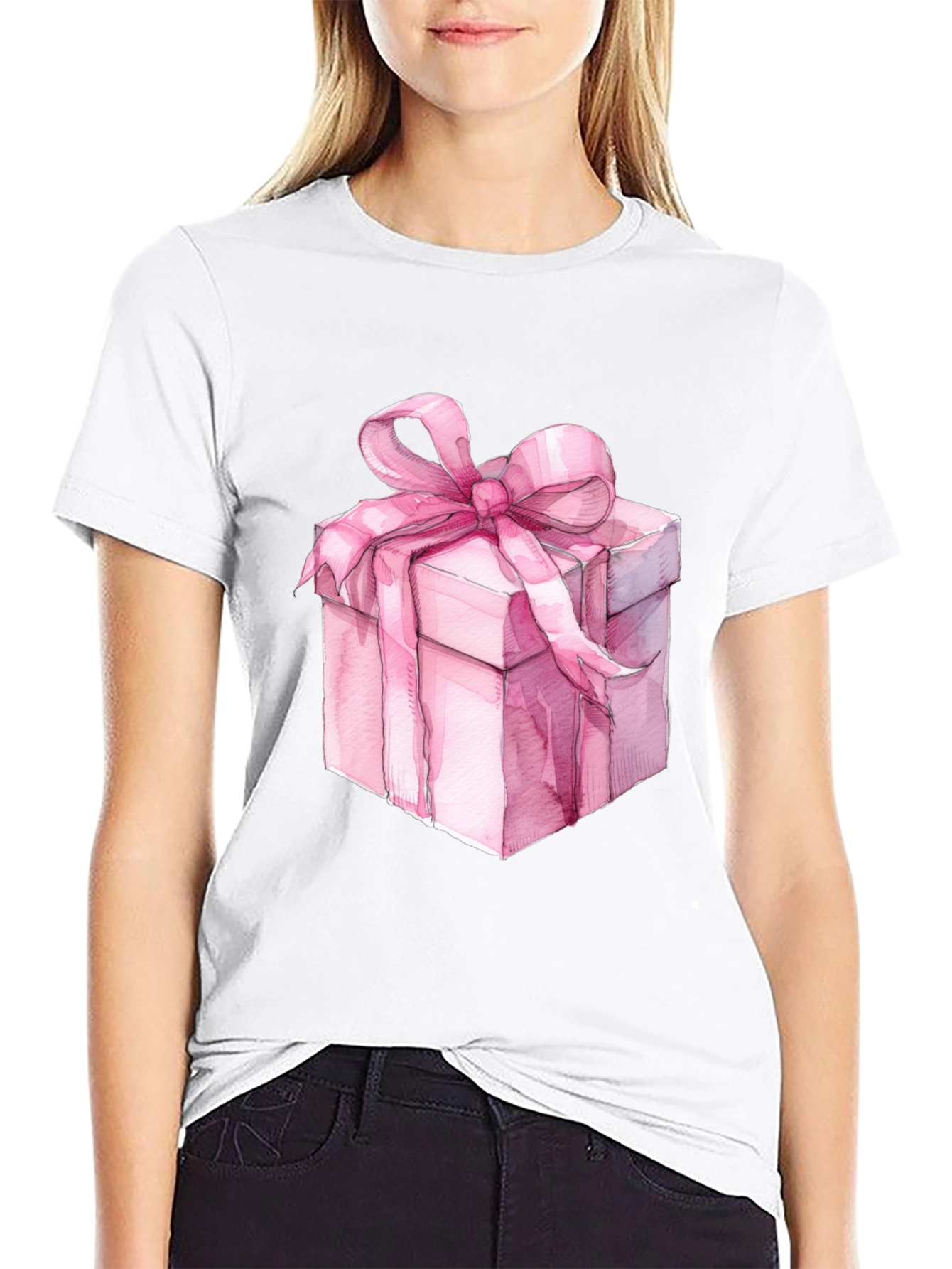 Pink Gift Box Graphic Tee