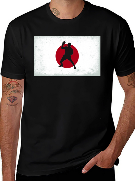 Ping Pong Japan Flag Graphic T-Shirt