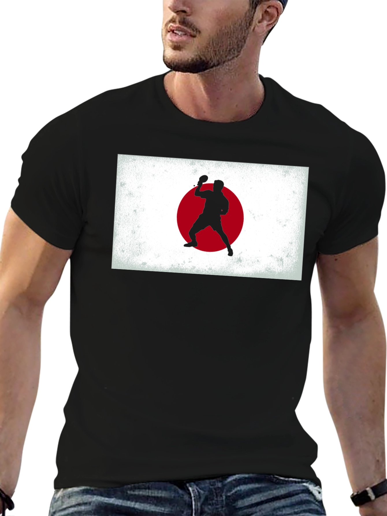 Ping Pong Japan Flag Graphic T-Shirt