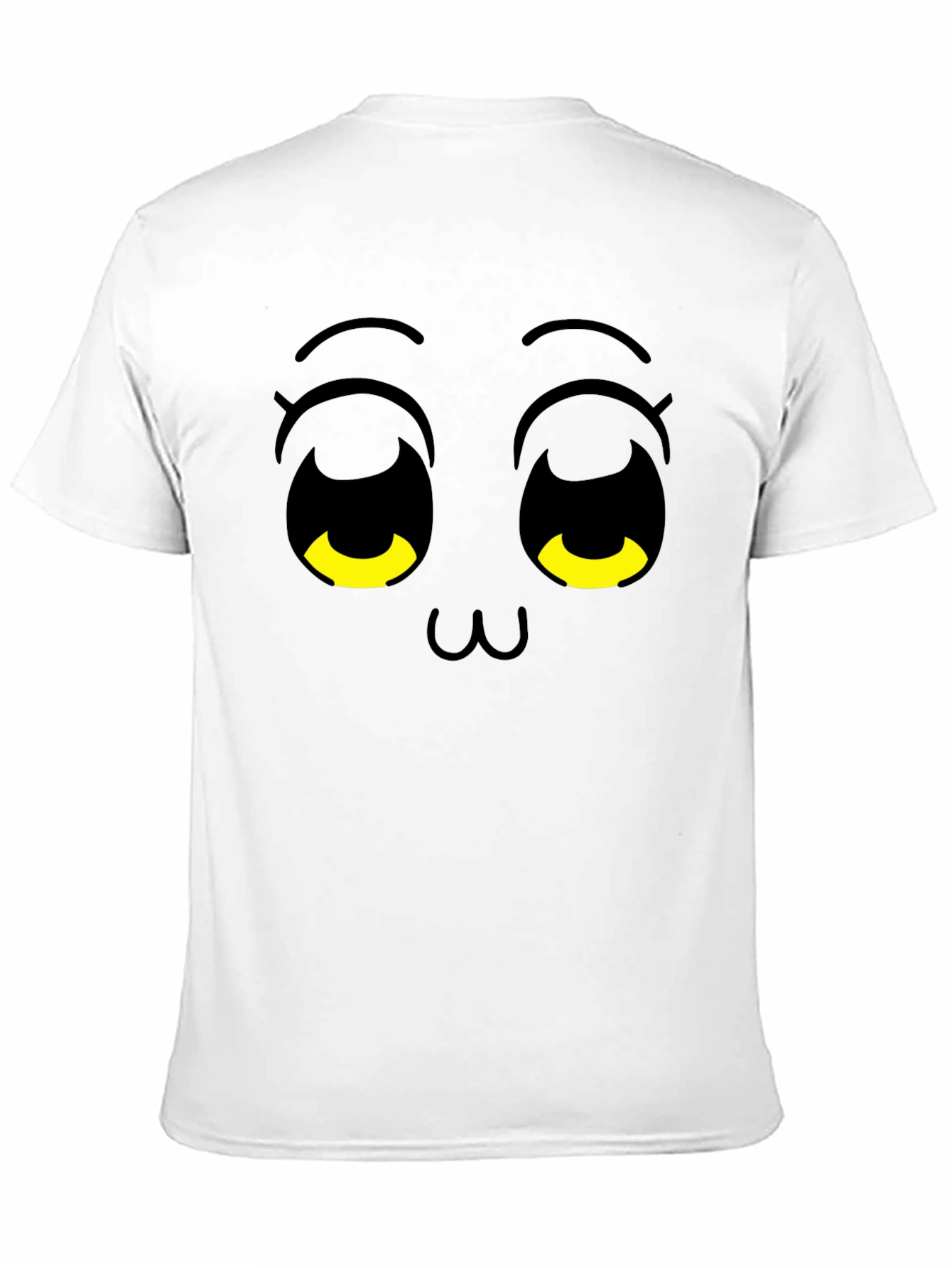 Cute Anime Face Black T-Shirt
