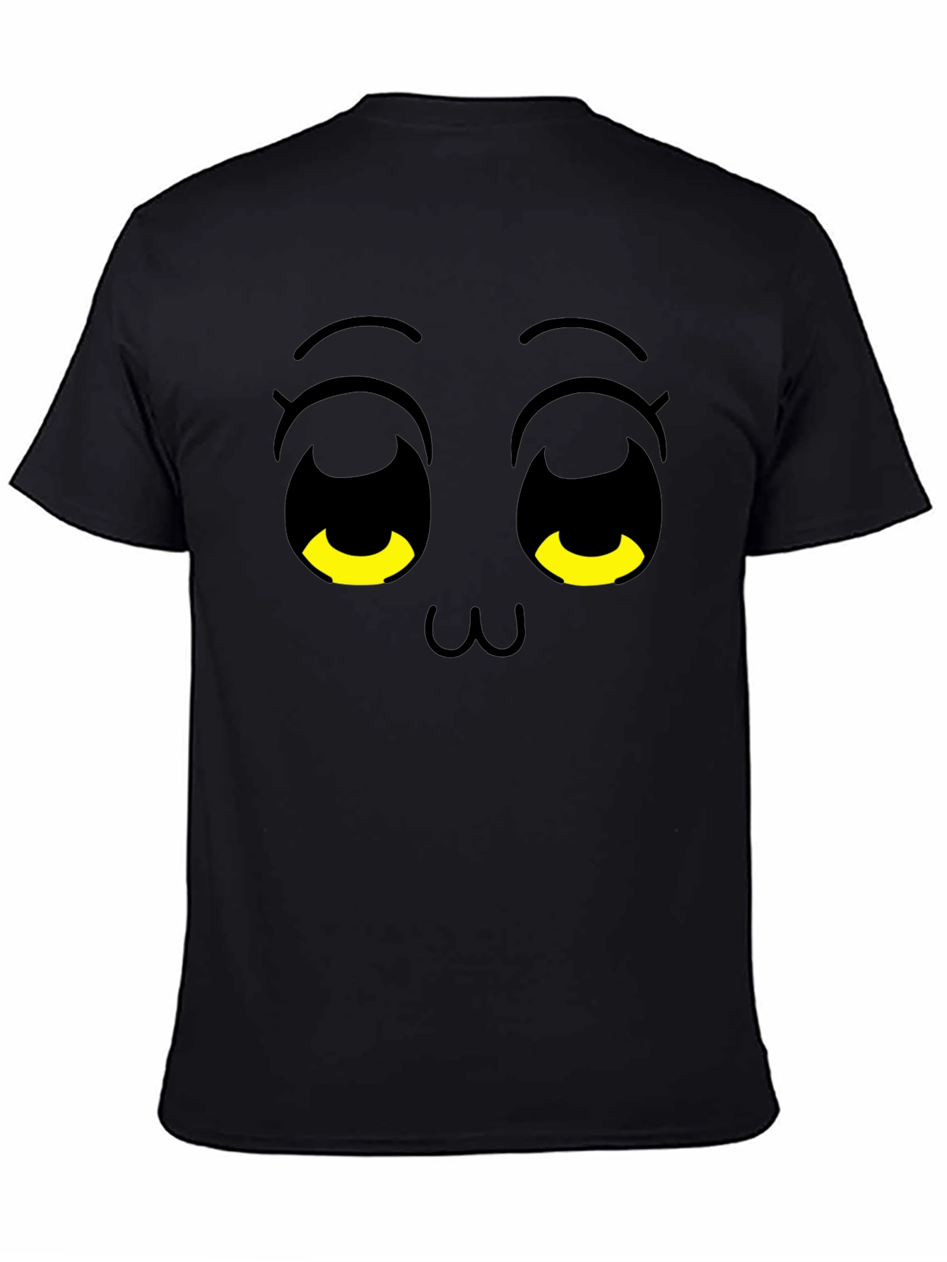 Cute Anime Face Black T-Shirt