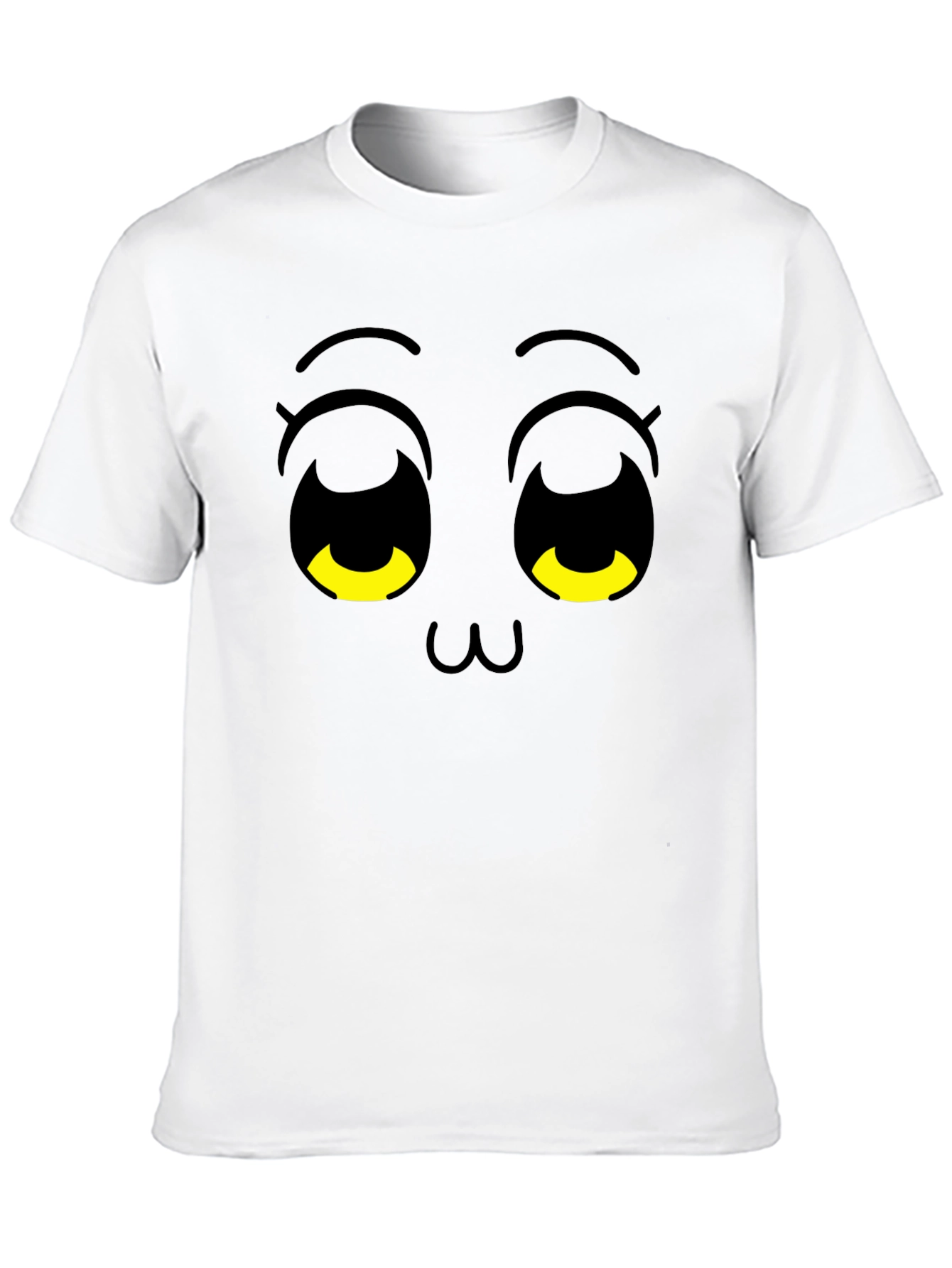 Cute Anime Face Black T-Shirt