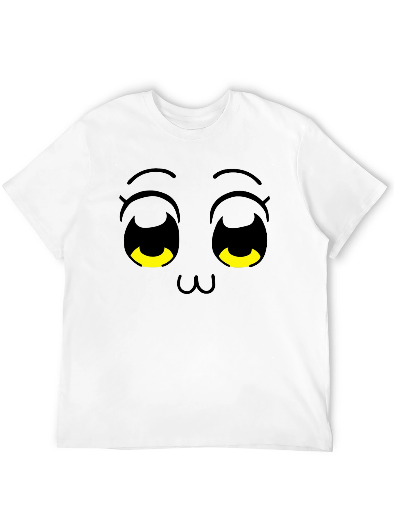 Cute Anime Face Black T-Shirt