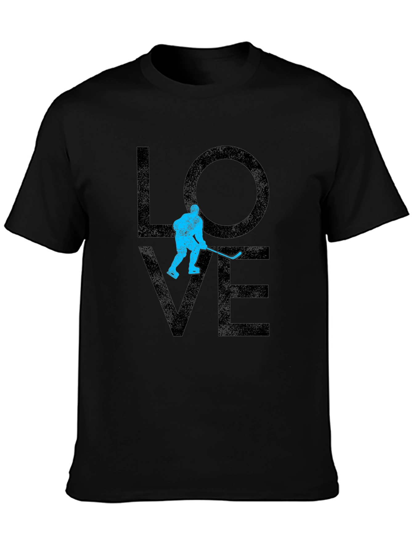 Hockey Love Graphic T-Shirt - Black Casual Tee