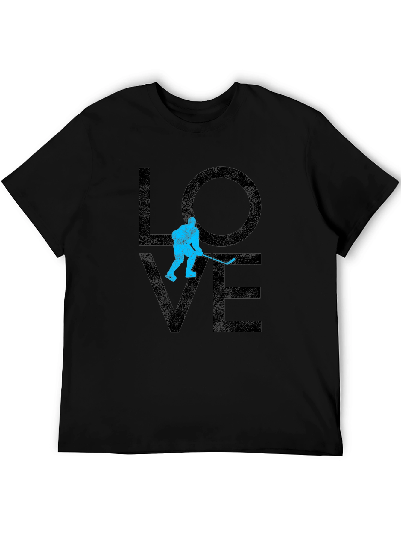 Hockey Love Graphic T-Shirt - Black Casual Tee