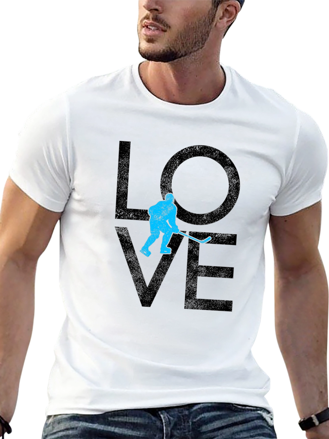 Hockey Love Graphic T-Shirt - Black Casual Tee