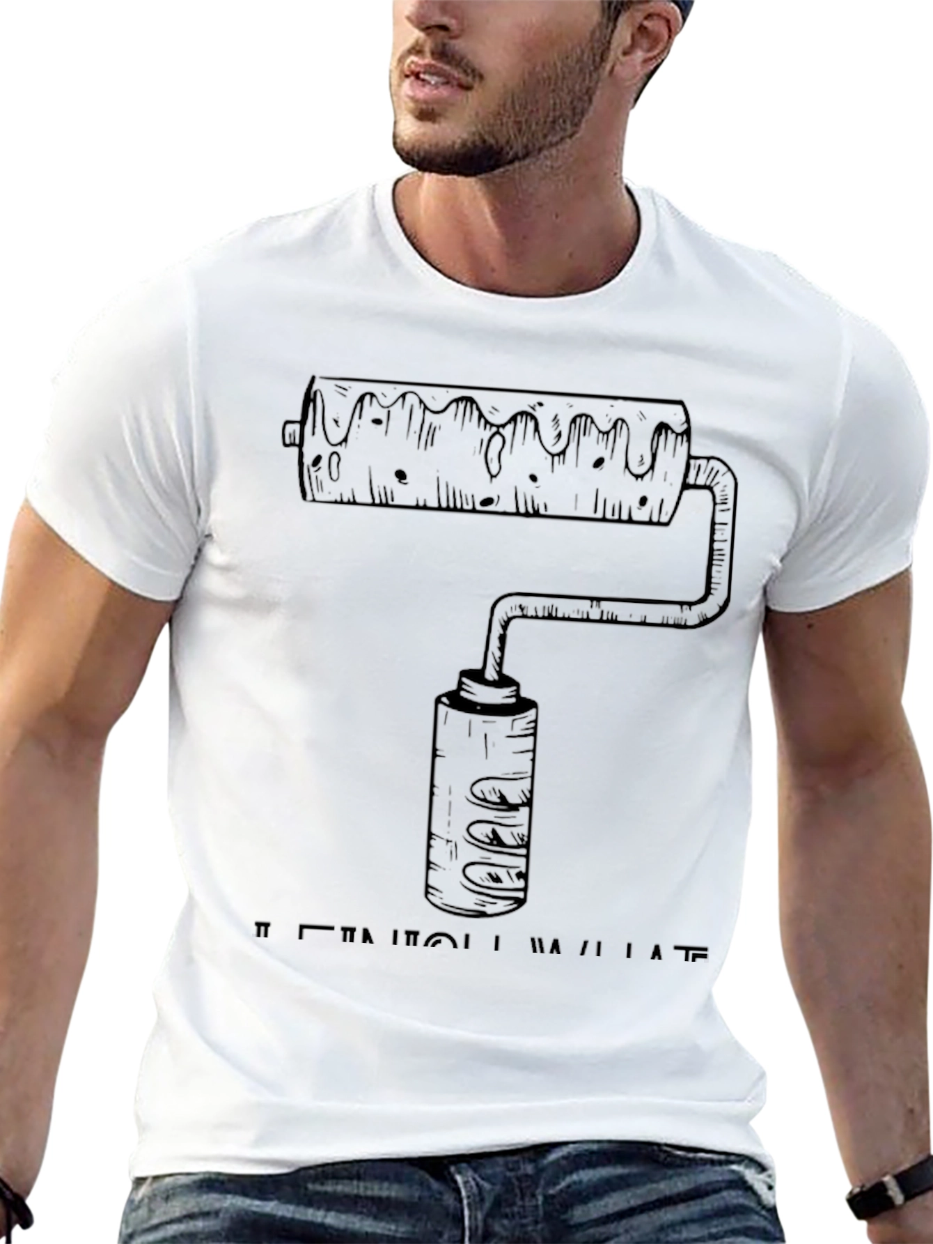 Paint Roller Graphic Tee - Artistic & Comfortable