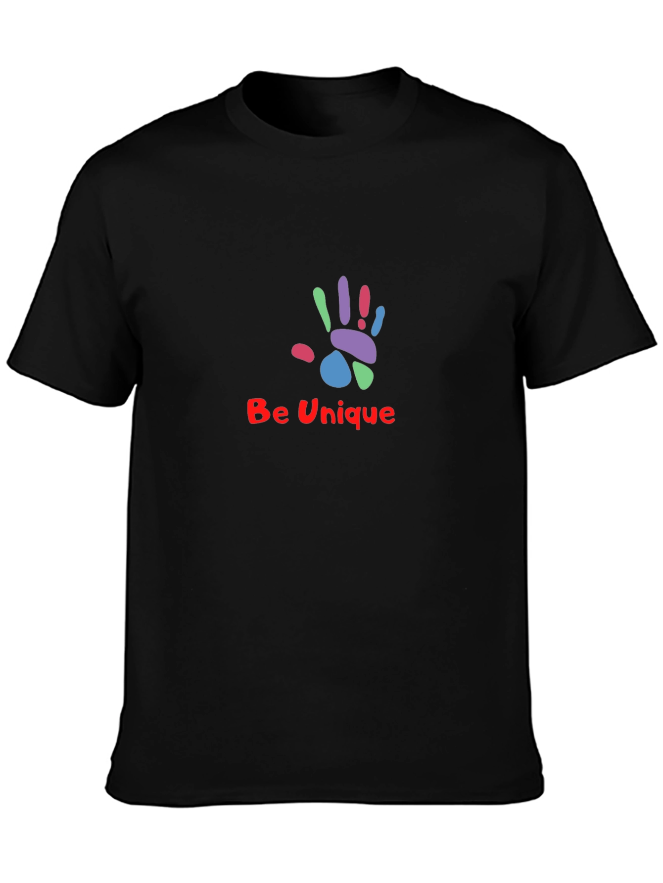 Unique Handprint Graphic Tee - Stylish Black T-Shirt