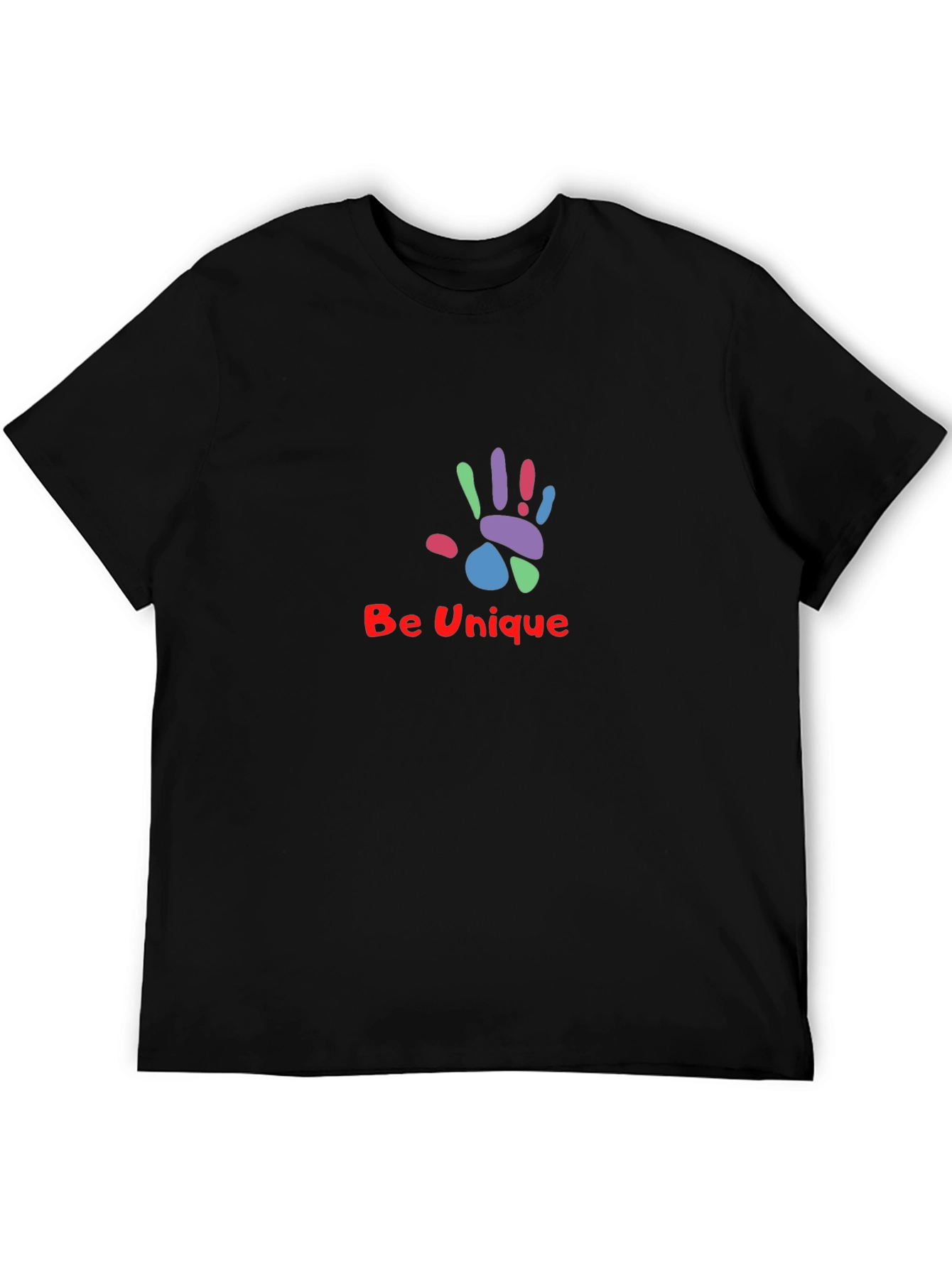 Unique Handprint Graphic Tee - Stylish Black T-Shirt