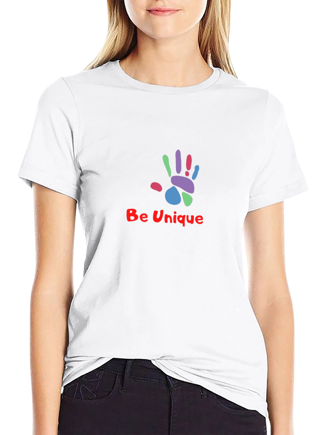 Unique Handprint Graphic Tee - Stylish Black T-Shirt