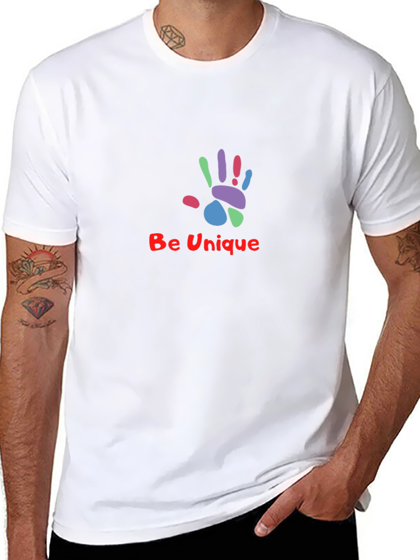 Unique Handprint Graphic Tee - Stylish Black T-Shirt