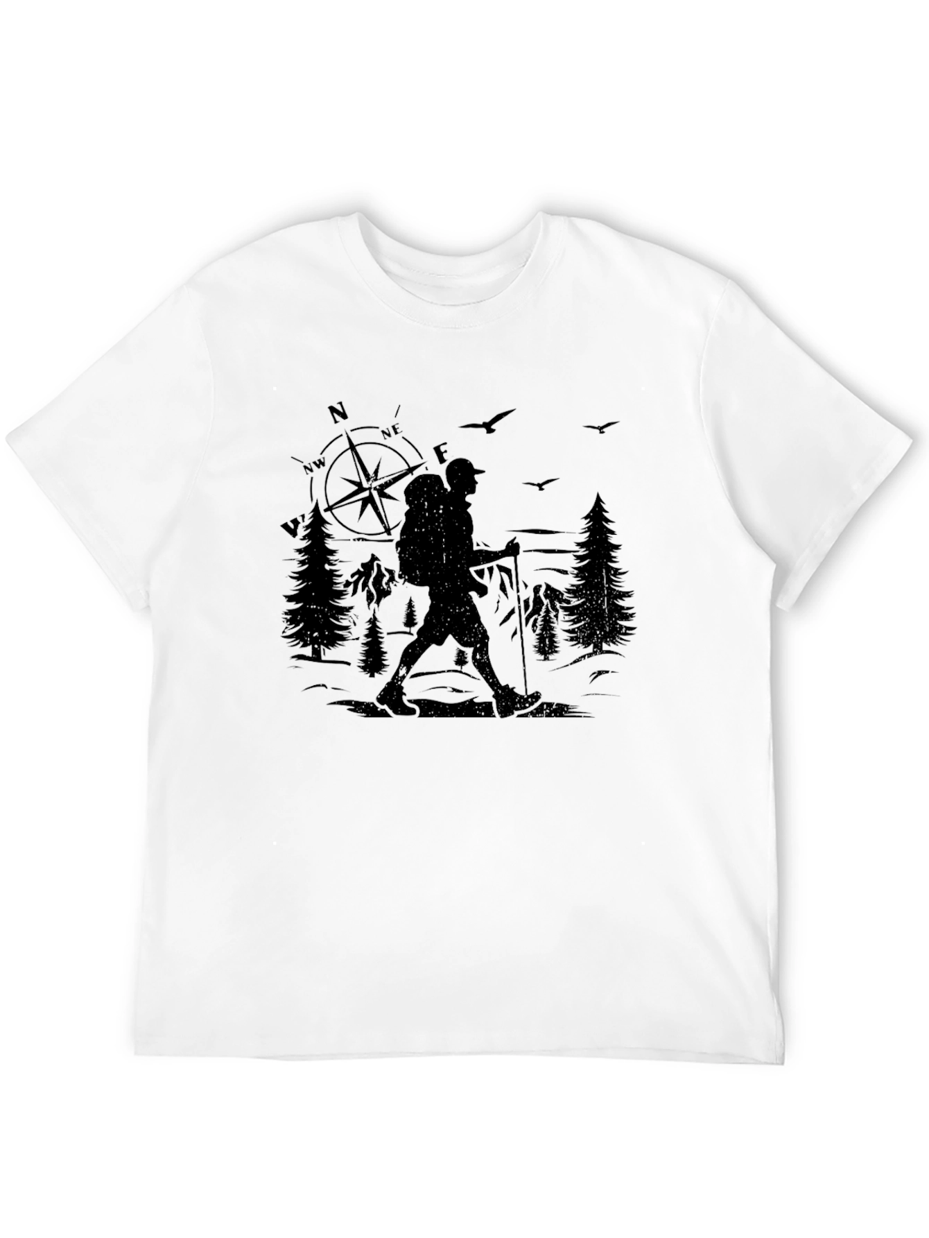 Hiking Compass Graphic Tee - Adventure Awaits