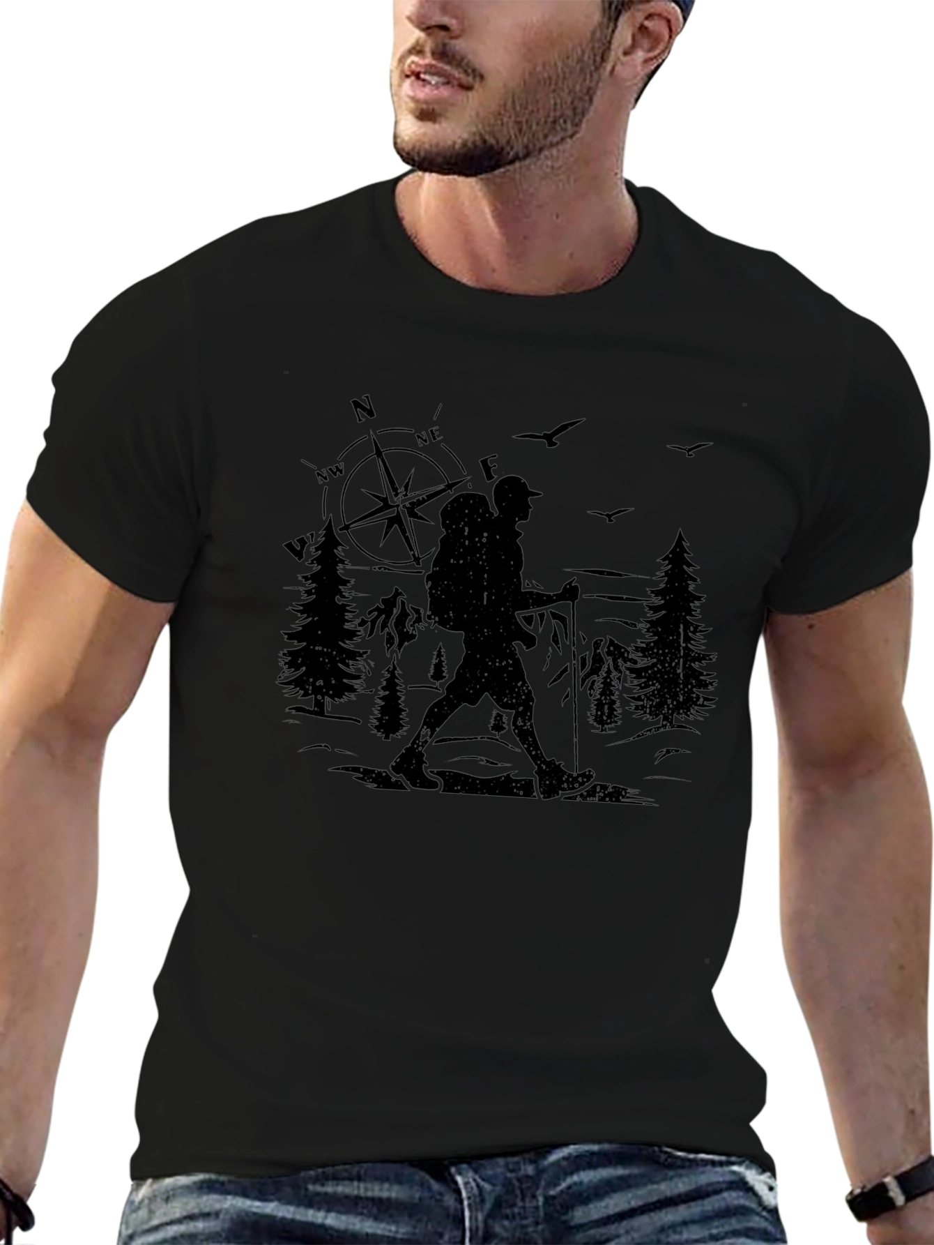 Hiking Compass Graphic Tee - Adventure Awaits